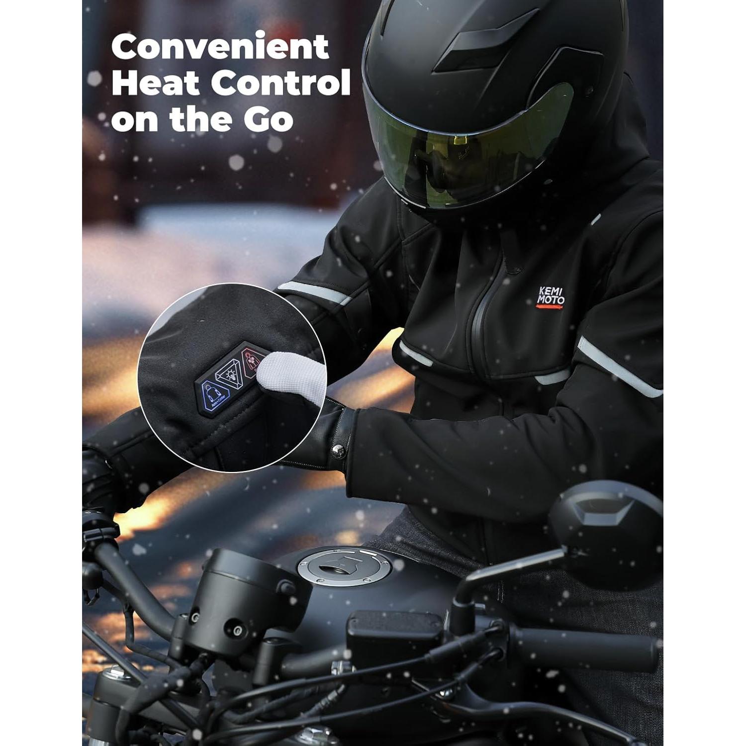 Chaqueta Calefaccionada KEMIMOTO para Motocicleta 12V 20000mAh