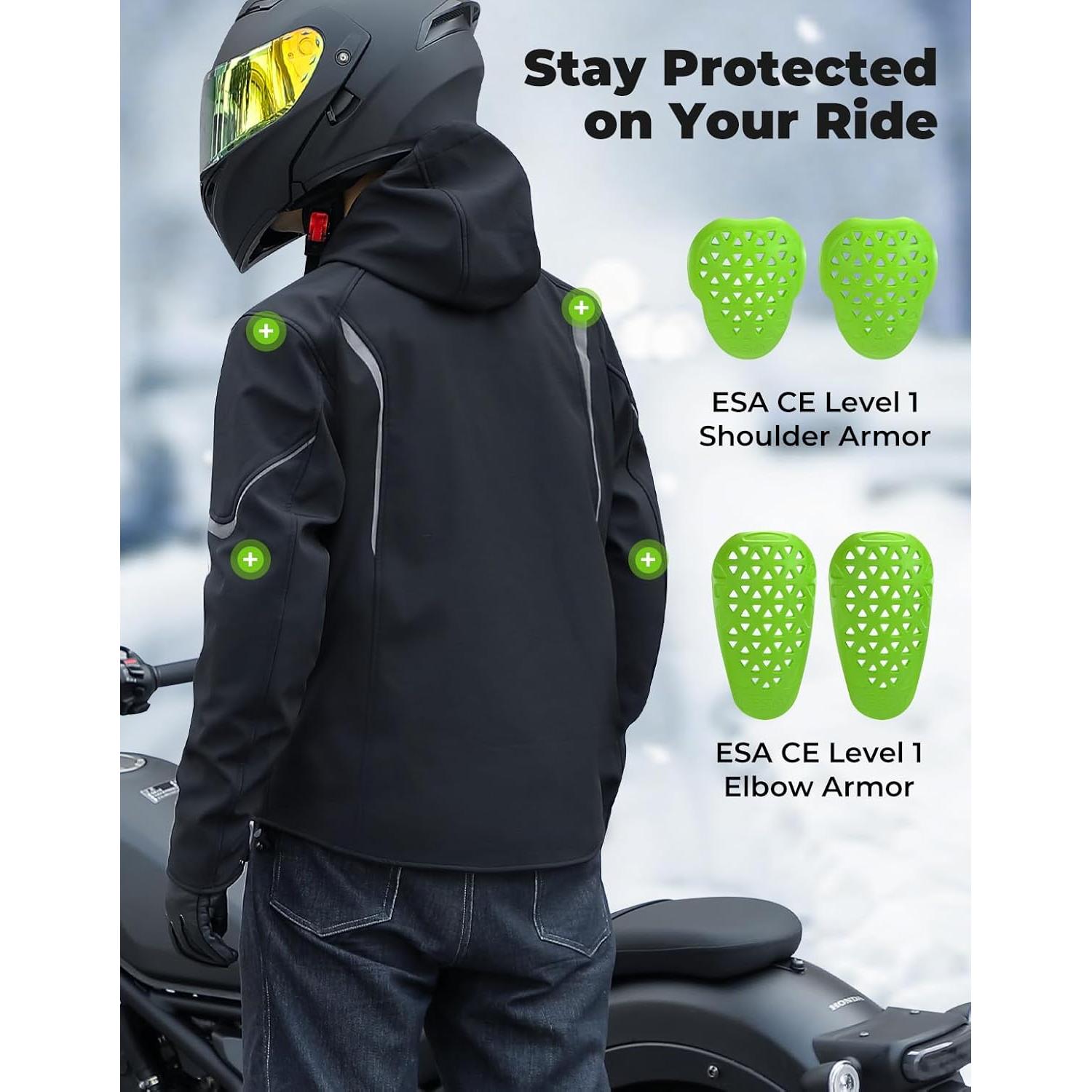 Chaqueta Calefaccionada KEMIMOTO para Motocicleta 12V 20000mAh