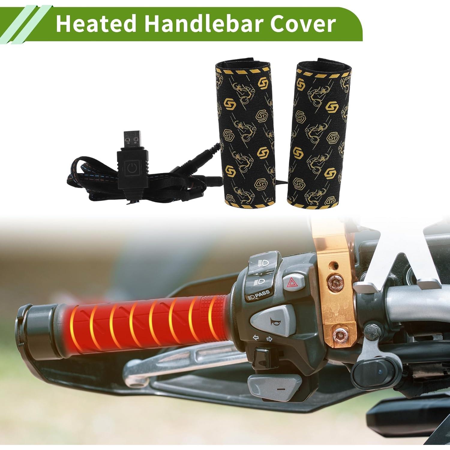 Cubierta de Manillar Calentada HOPESPANNER 5V Ajustable Negra