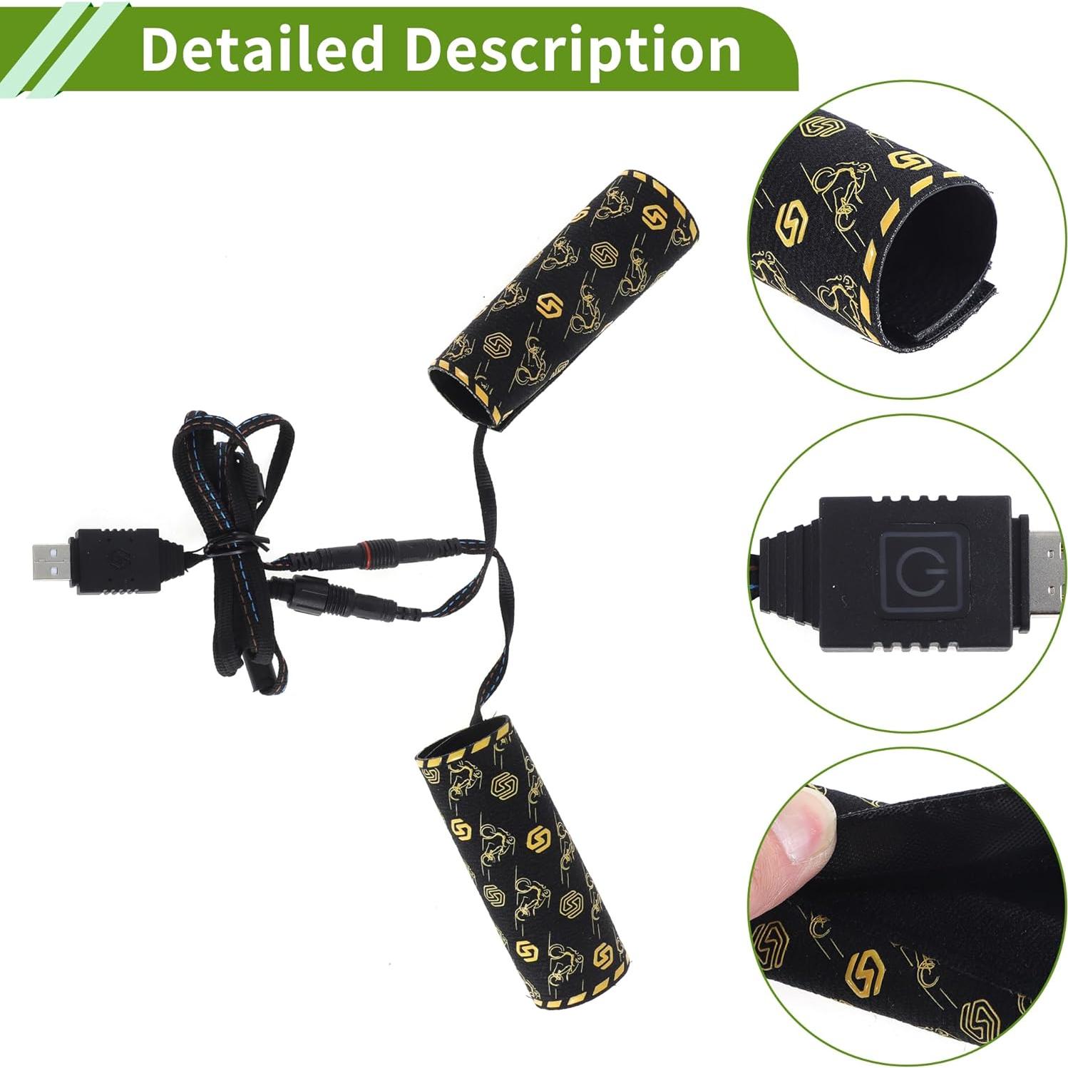 Cubierta de Manillar Calentada HOPESPANNER 5V Ajustable Negra