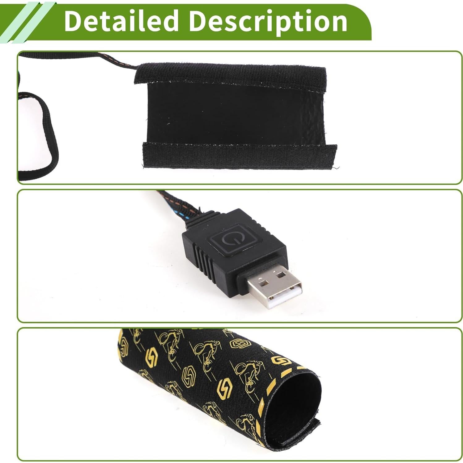 Cubierta de Manillar Calentada HOPESPANNER 5V Ajustable Negra