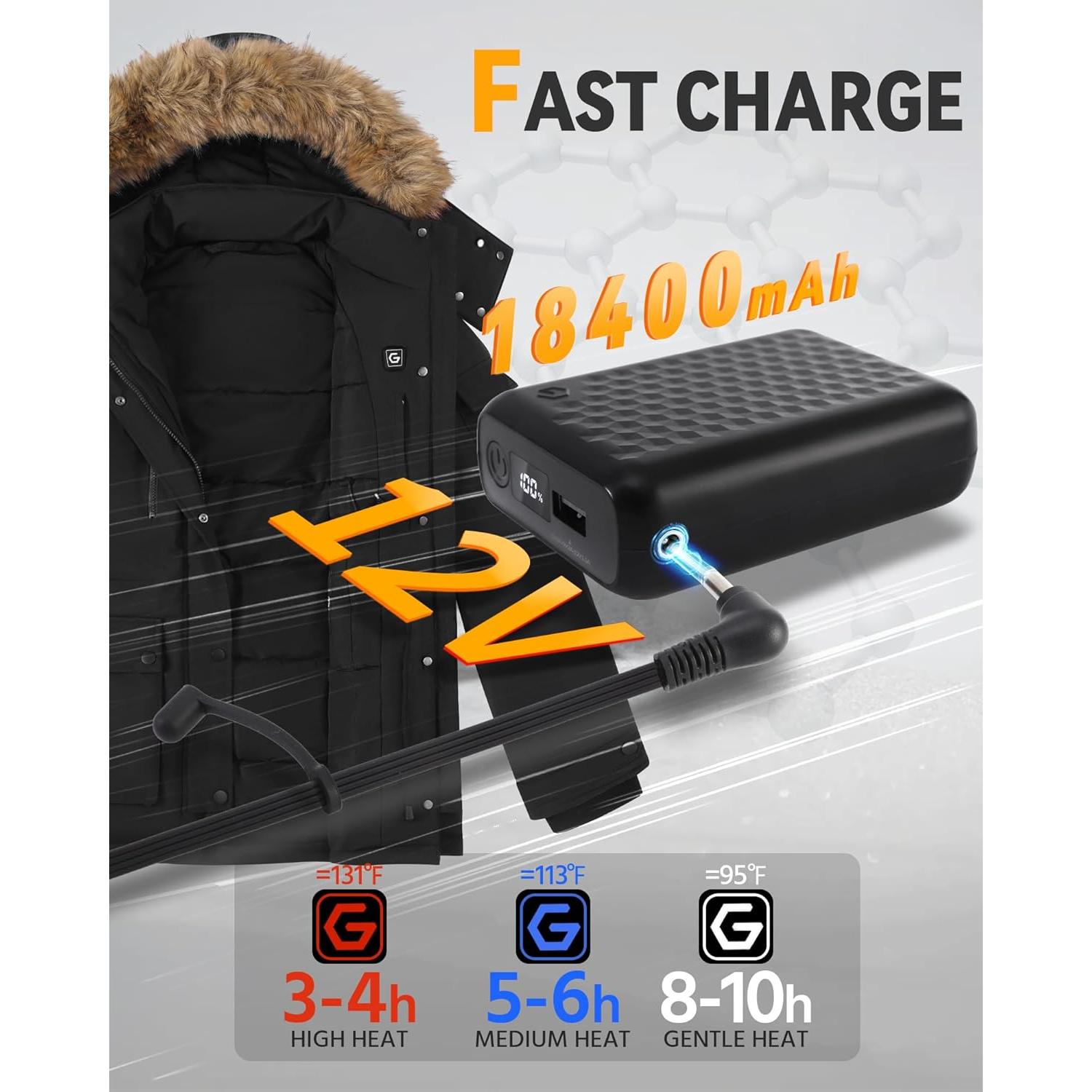 Chaqueta Térmica de Grafeno para Mujeres XL Impermeable