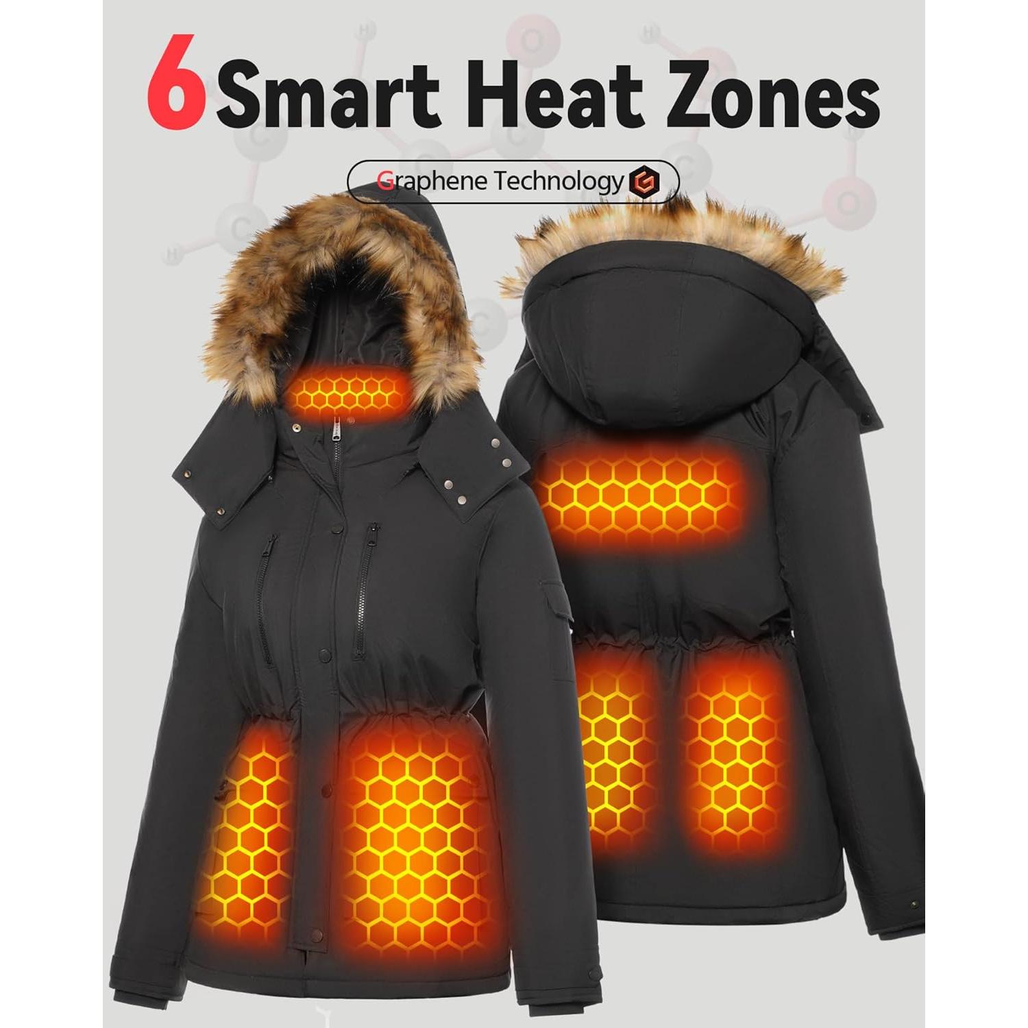 Chaqueta Térmica de Grafeno para Mujeres XL Impermeable