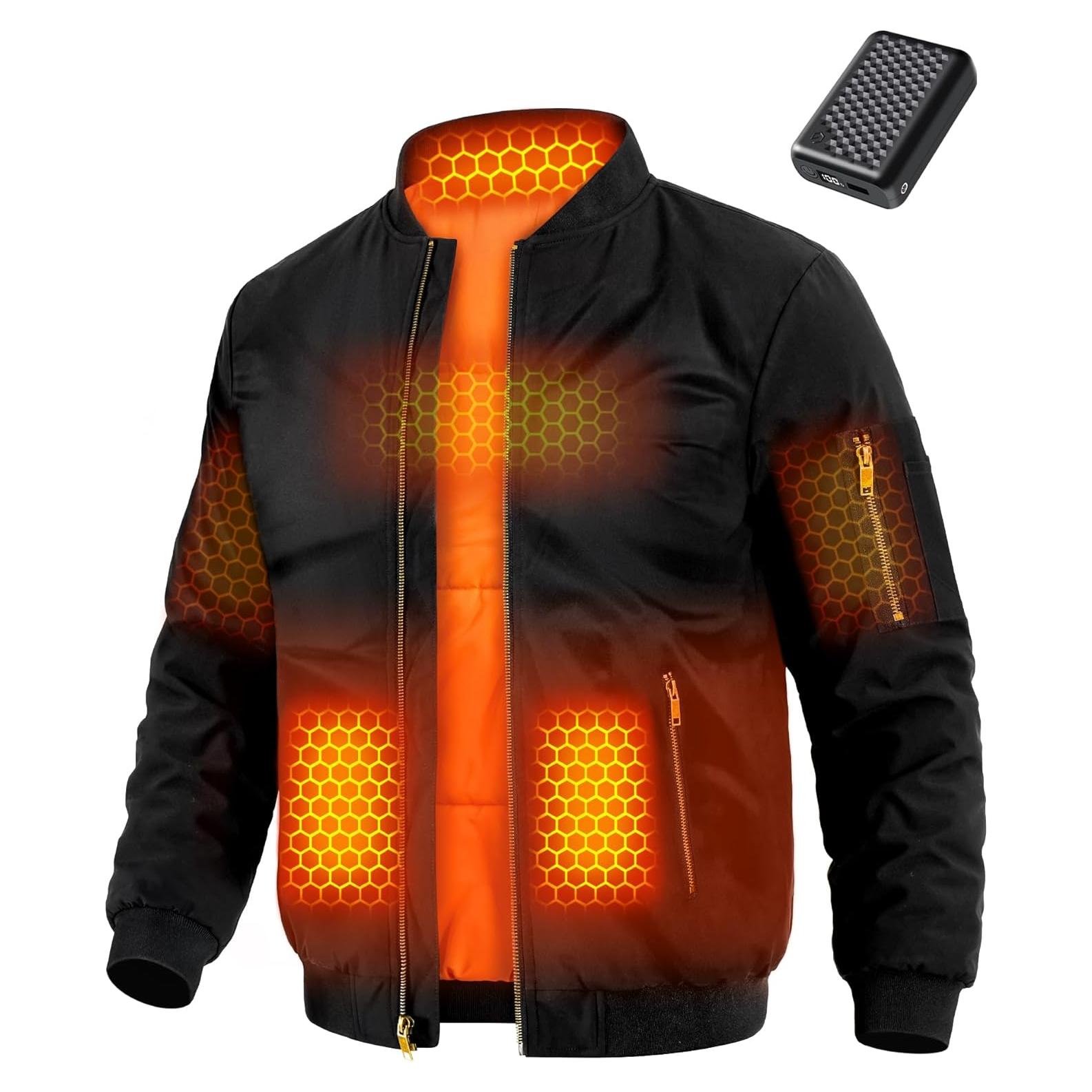 Chaqueta Calentada Wulcea para Hombres 12V 18400mAh Negra