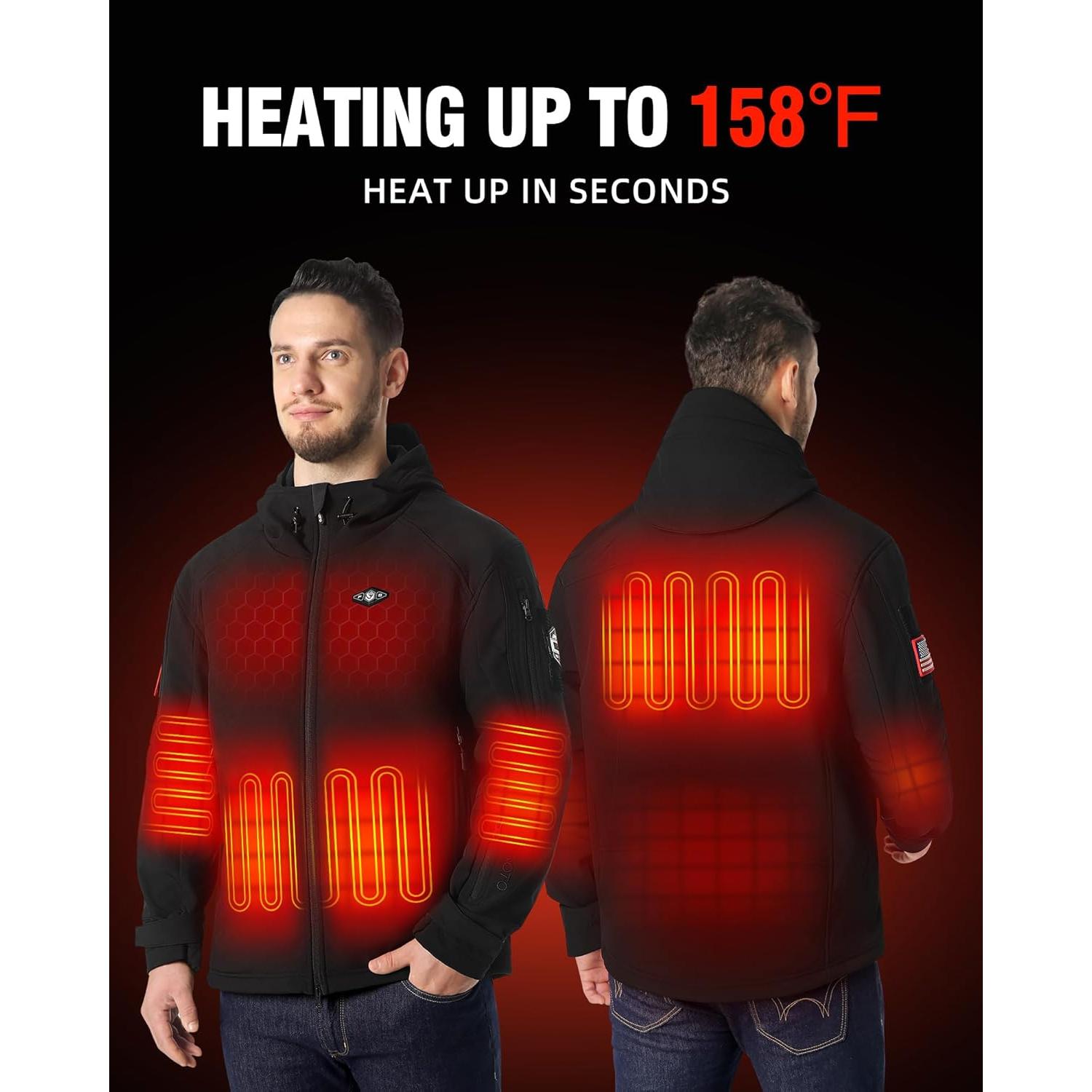 Chaqueta Calefaccionada Impermeable para Hombres WASOTO XL