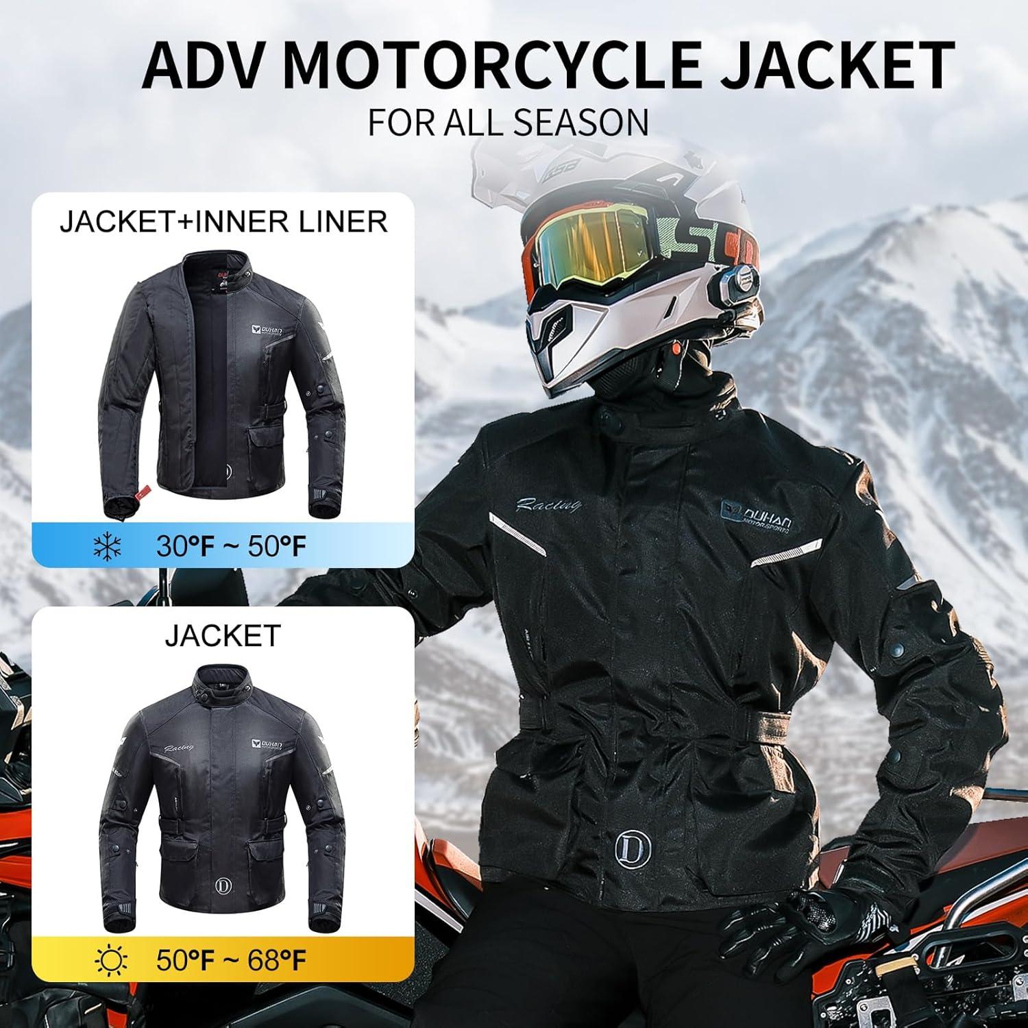 Chaqueta de Motocicleta DUHAN CE2 Impermeable y Transpirable - Grande