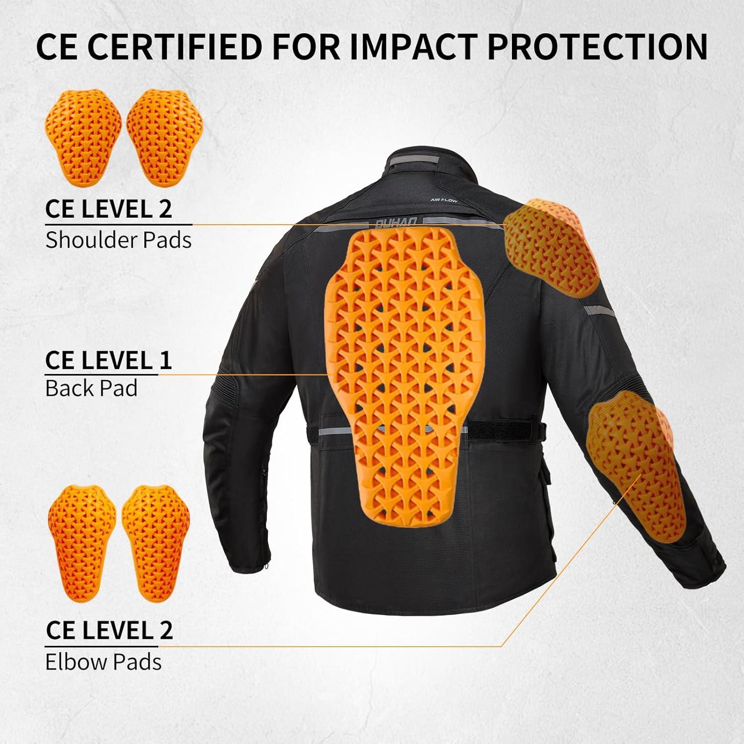 Chaqueta de Motocicleta DUHAN CE2 Impermeable y Transpirable - Grande