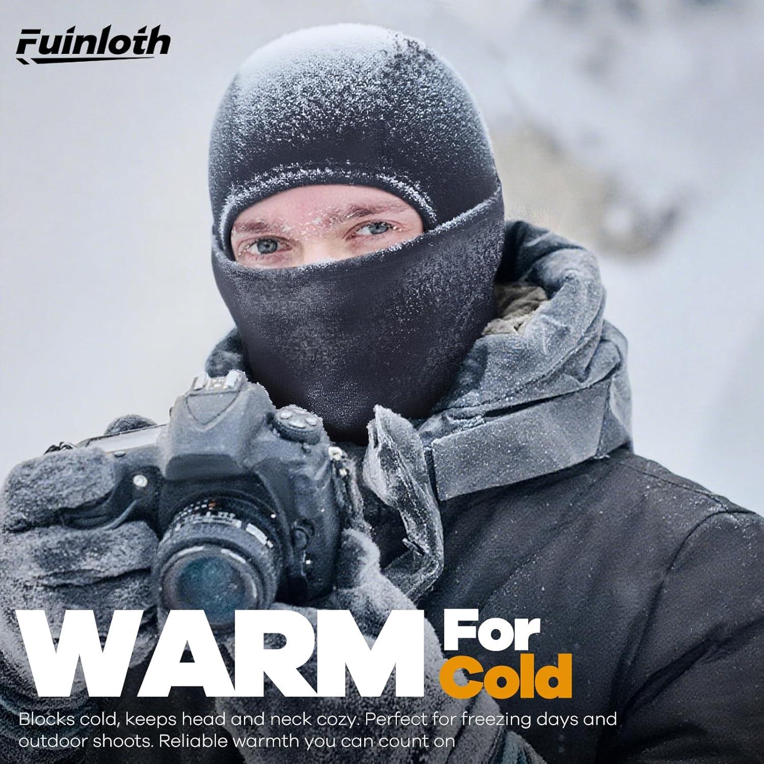 Balaclava Fuinloth Térmica Resistente al Frío y Viento - Negro