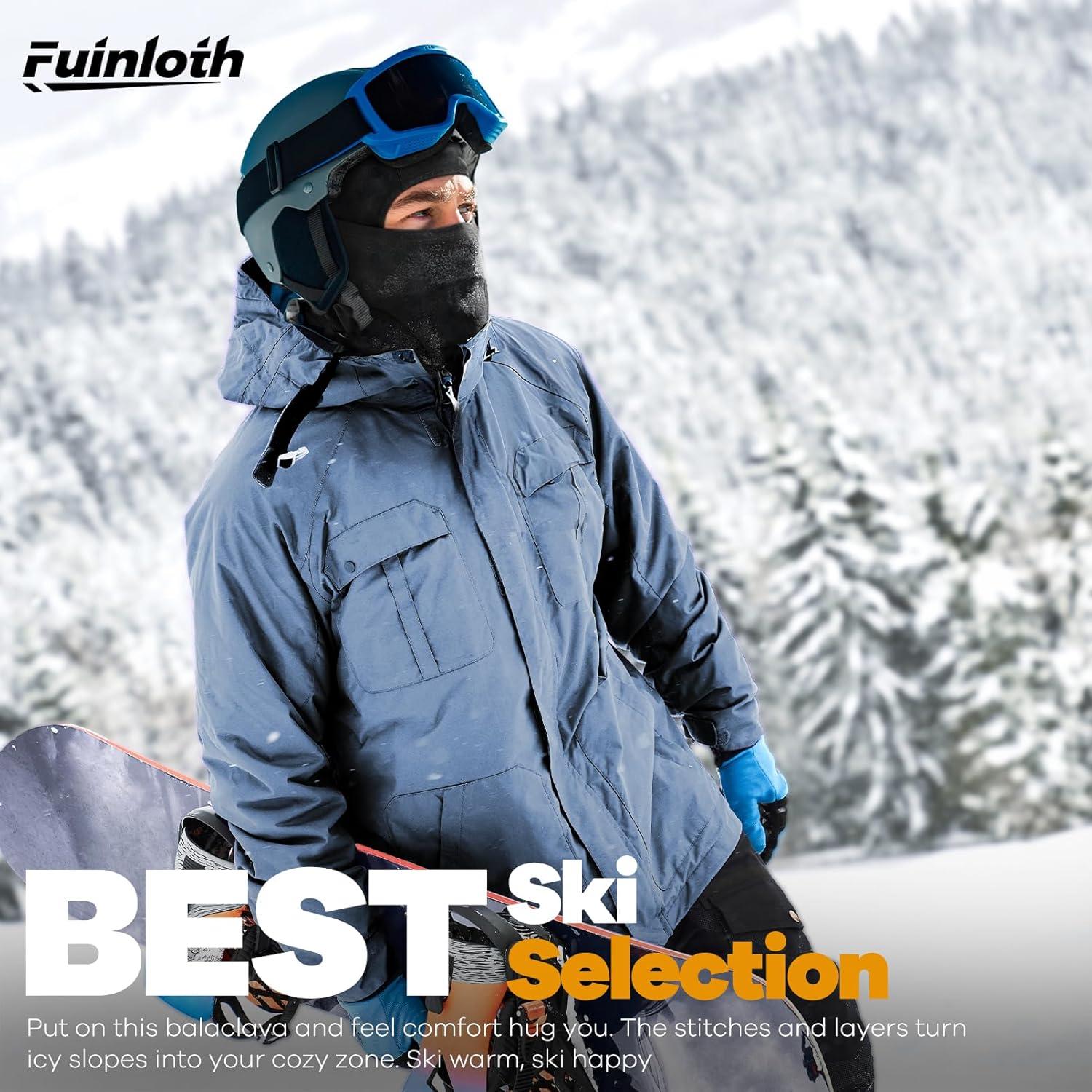 Balaclava Fuinloth Térmica Resistente al Frío y Viento - Negro