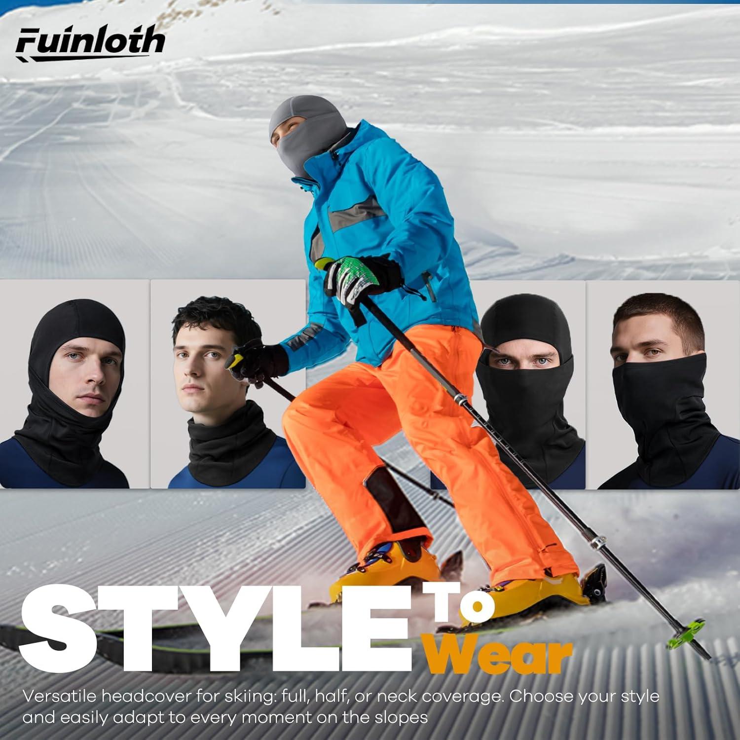 Balaclava Fuinloth Térmica Resistente al Frío y Viento - Negro