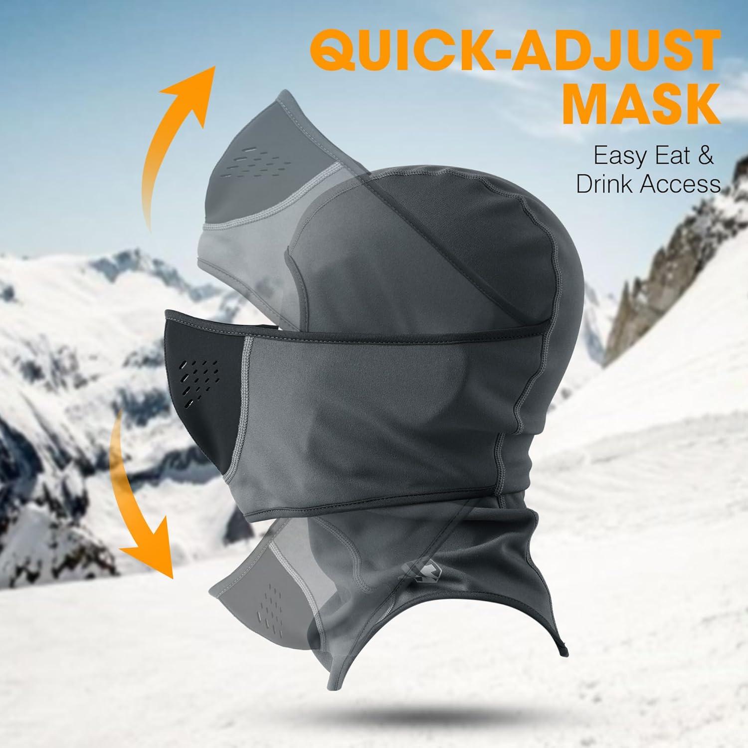 Pasamontañas WTACTFUL Térmico a Prueba de Viento Gris