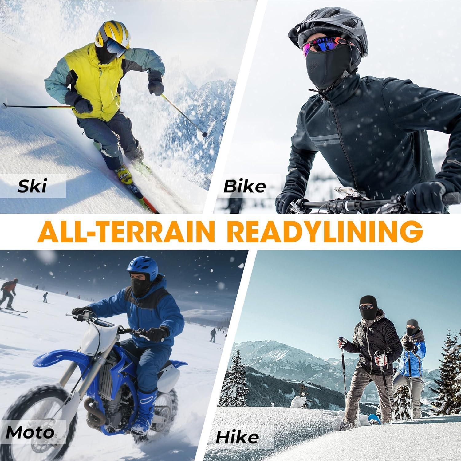 Pasamontañas WTACTFUL Térmico a Prueba de Viento Gris