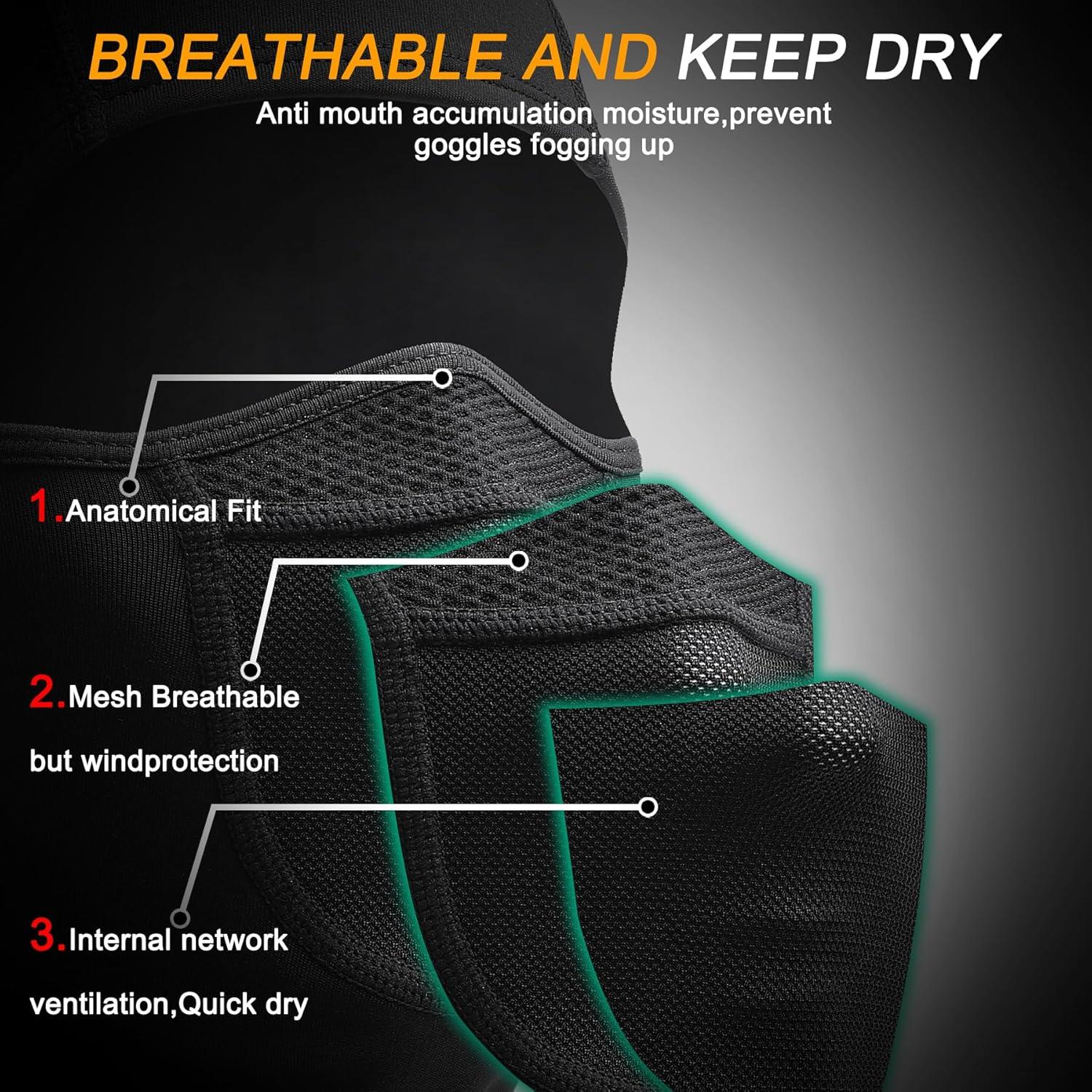 Pasamontañas de Esquí Polar Negro Talla Única Transpirable