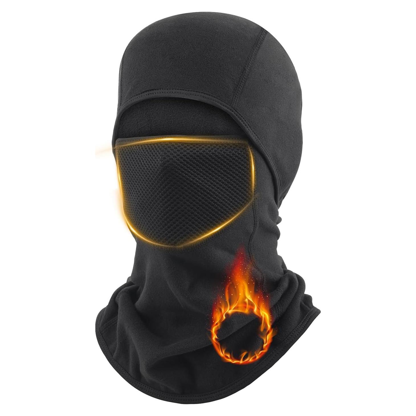 Pasamontañas Térmico Unisex Negro - Malla Transpirable para Esquí