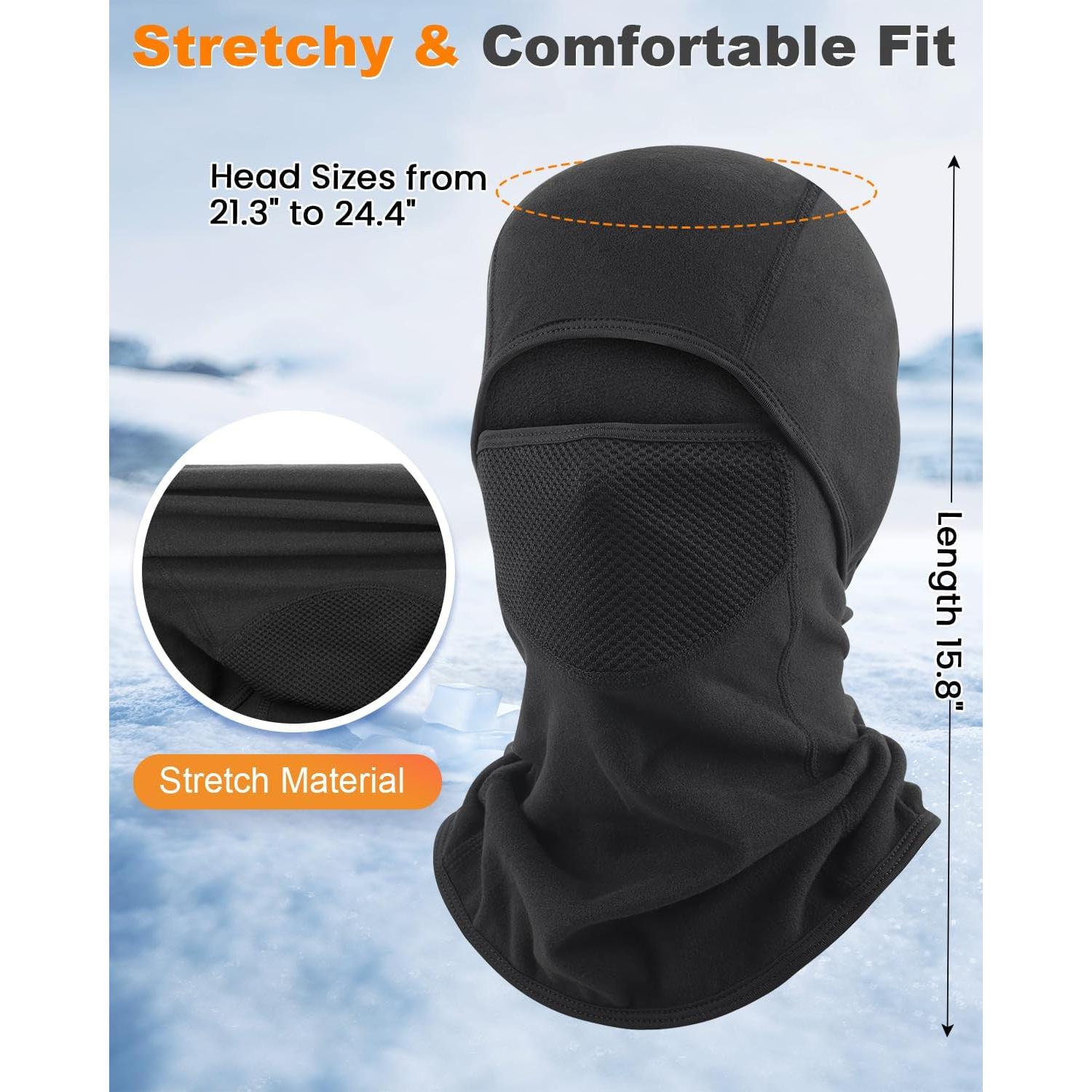 Pasamontañas Térmico Unisex Negro - Malla Transpirable para Esquí