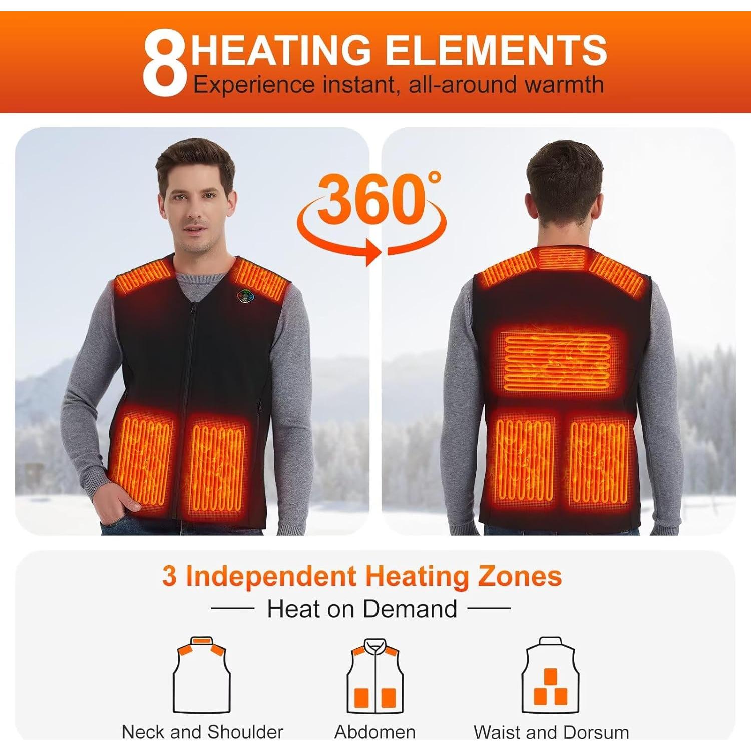 Chaleco Térmico Eléctrico para Hombres con Batería 10000mAh