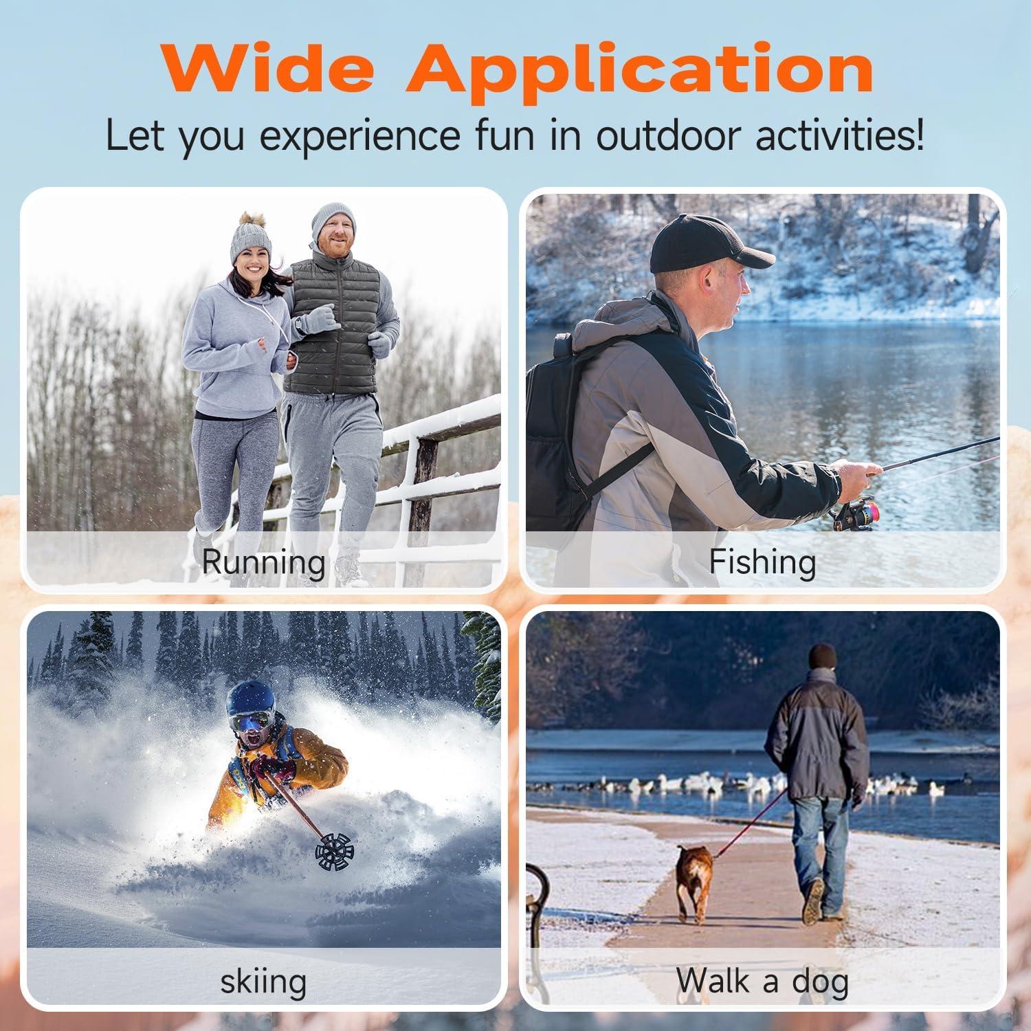 Chaleco Térmico KOVNLO Hombre Grande Negro con Batería 10000mAh