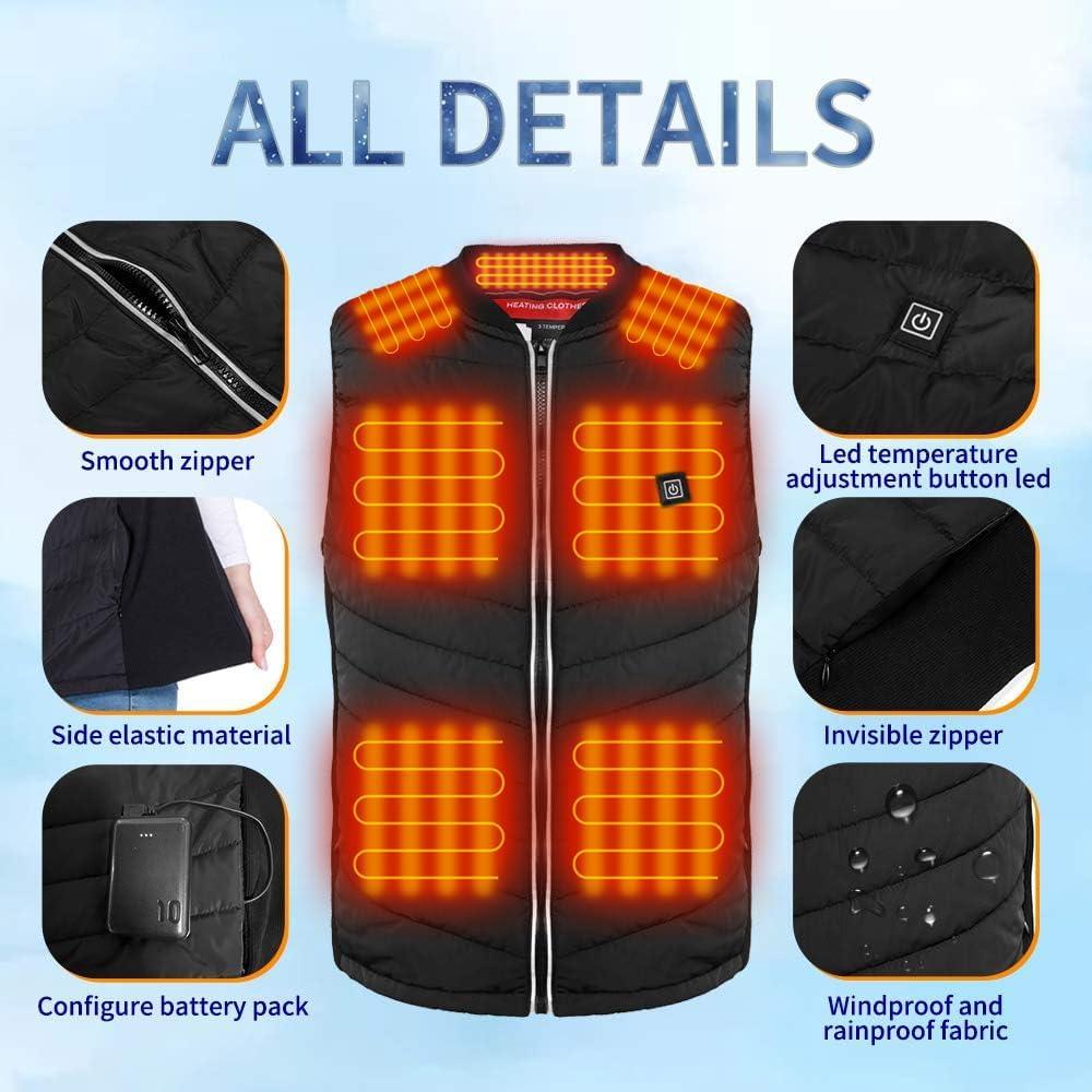 Chaleco Térmico Hoson Unisex Mediano con 9 Zonas Calentadas