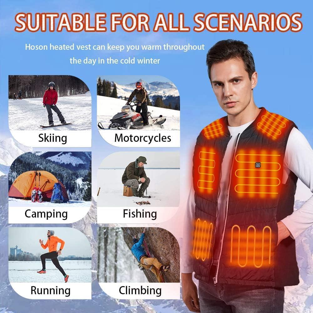 Chaleco Térmico Hoson Unisex Mediano con 9 Zonas Calentadas