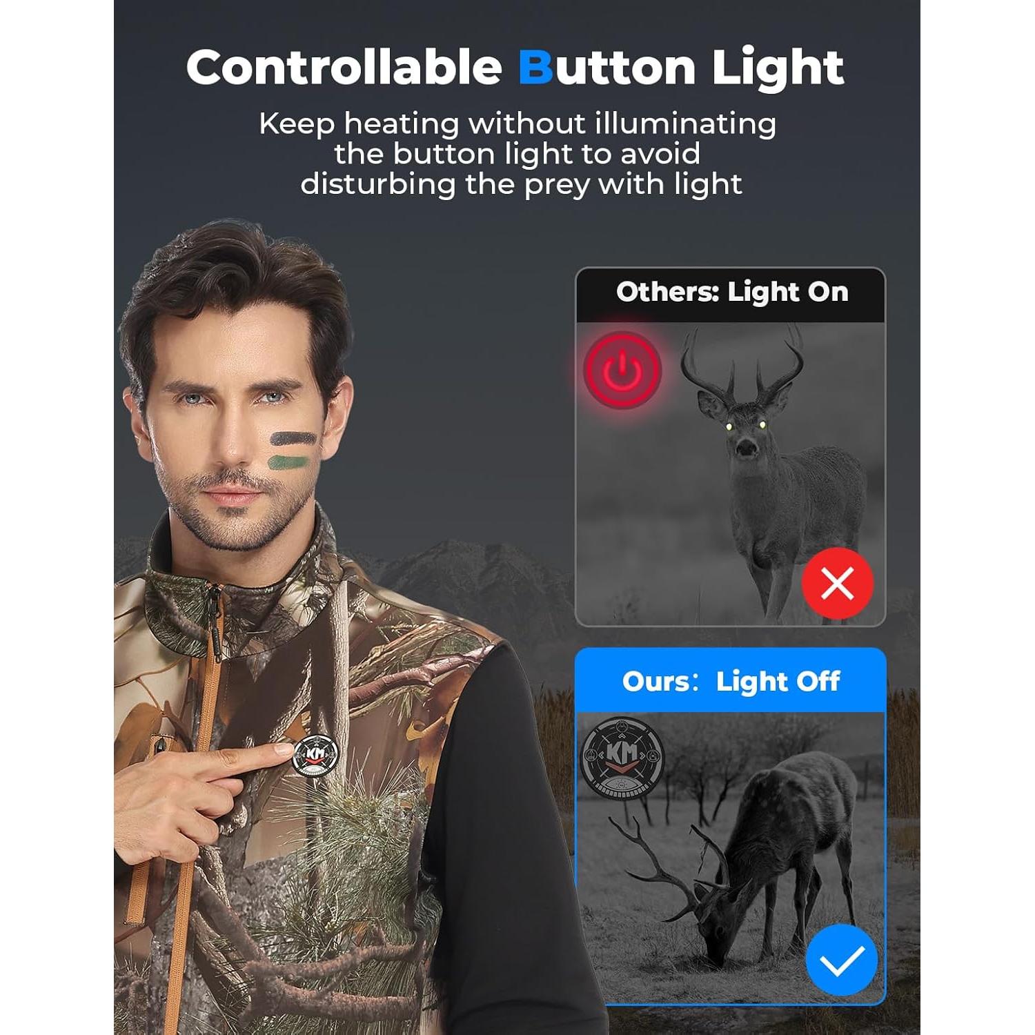 Chaleco Térmico KEMIMOTO para Caza con Batería 20000mAh