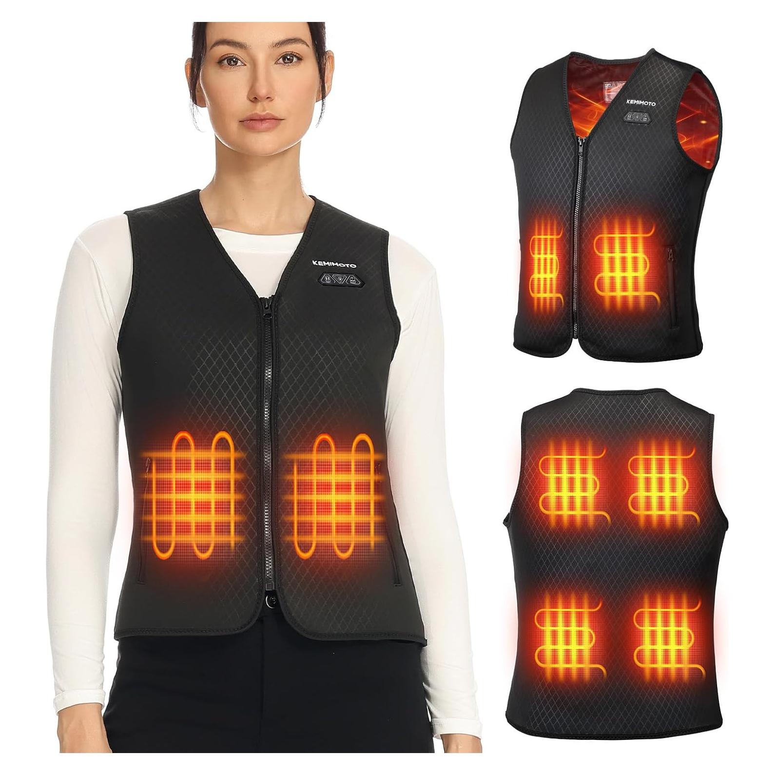 Chaleco Térmico Eléctrico KEMIMOTO para Mujeres, 8 Zonas Calentadoras