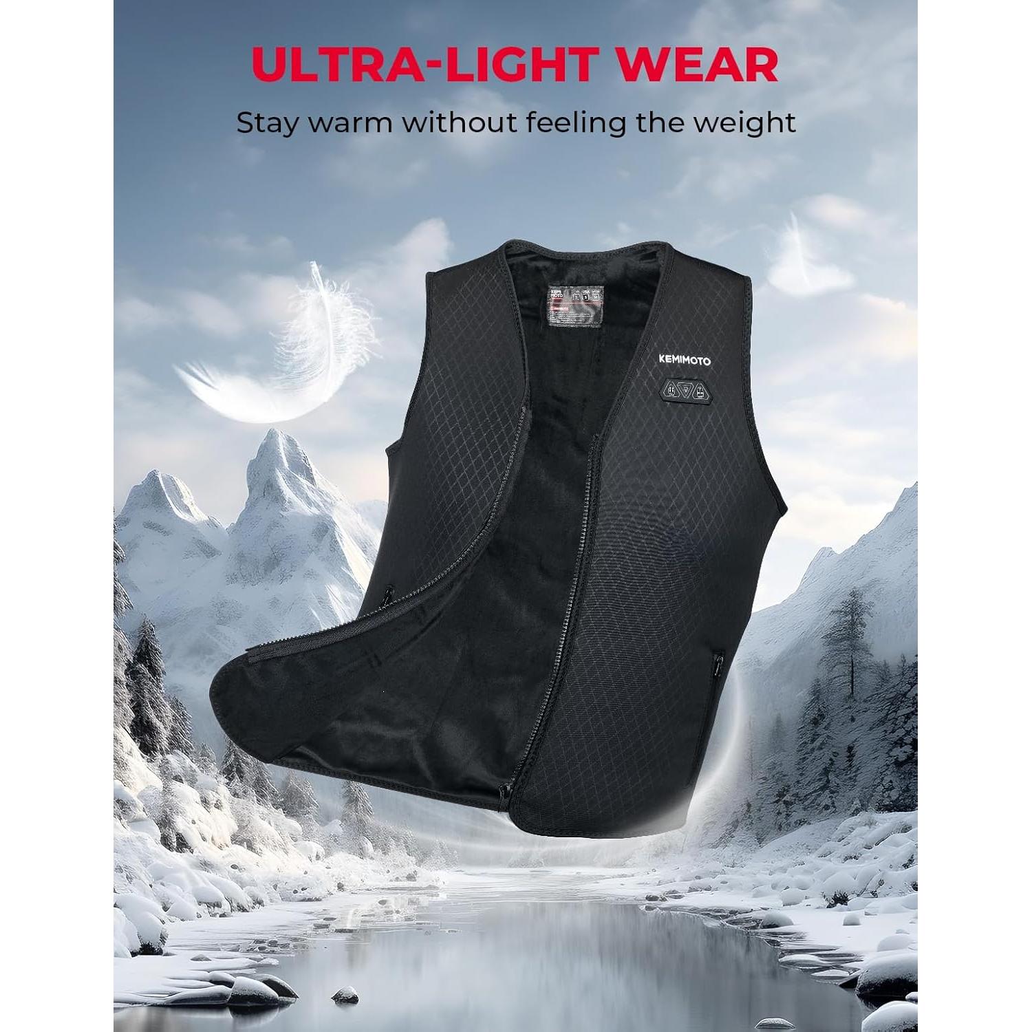 Chaleco Térmico Eléctrico KEMIMOTO para Mujeres, 8 Zonas Calentadoras
