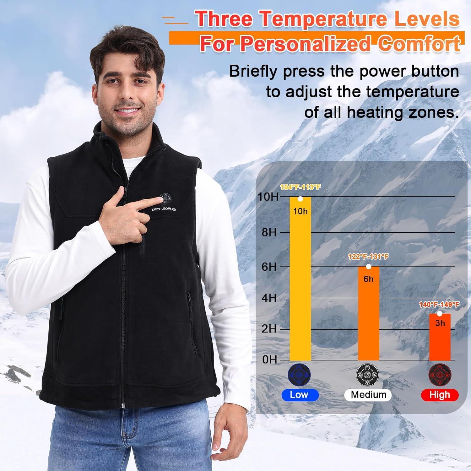 Chaleco Térmico DONGGUAN OPAQI para Hombre, Negro, 7.4V