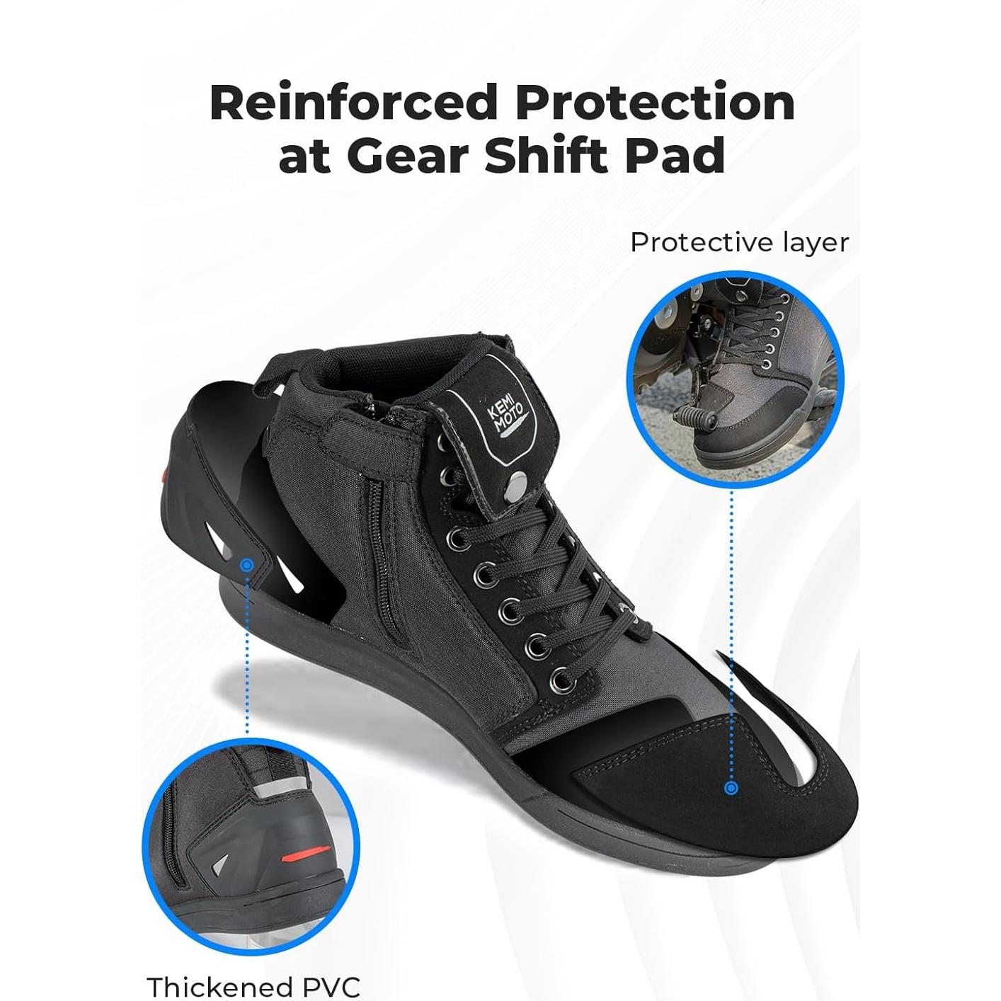 Botas de Motocicleta KEMIMOTO Negras Talla 11 Antideslizantes