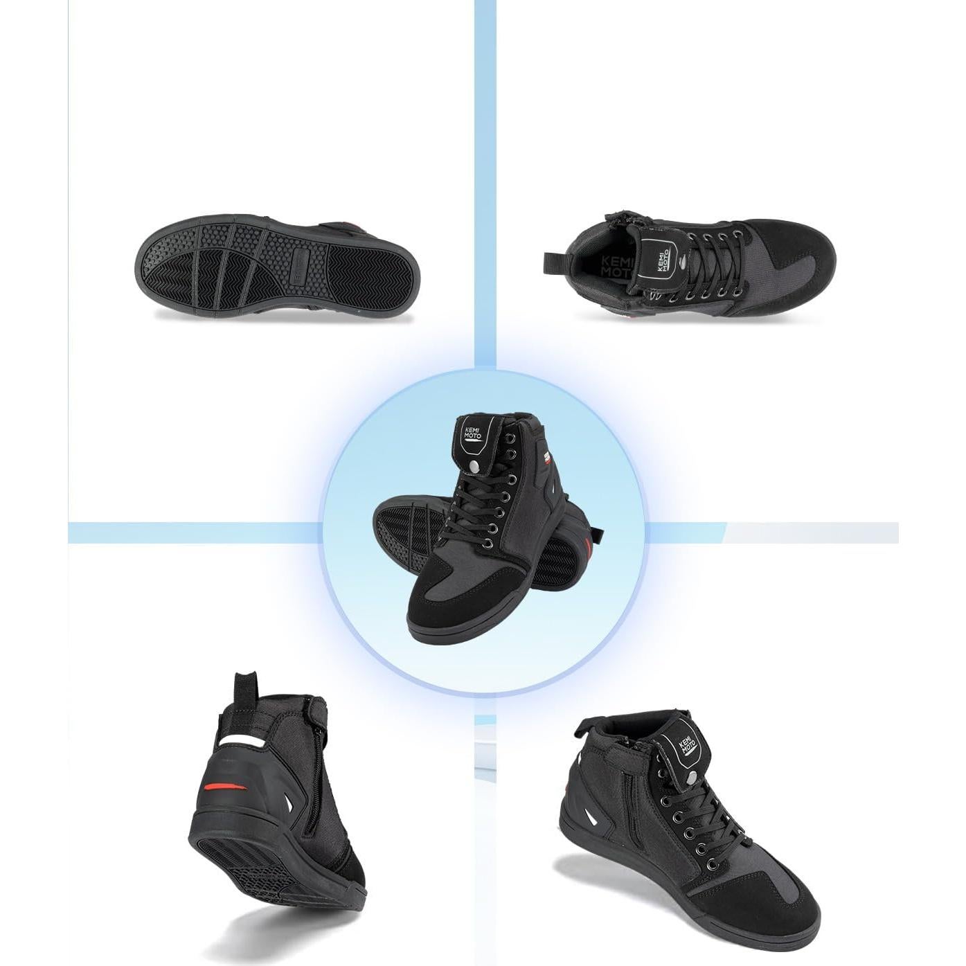 Botas de Motocicleta KEMIMOTO Negras Talla 11 Antideslizantes