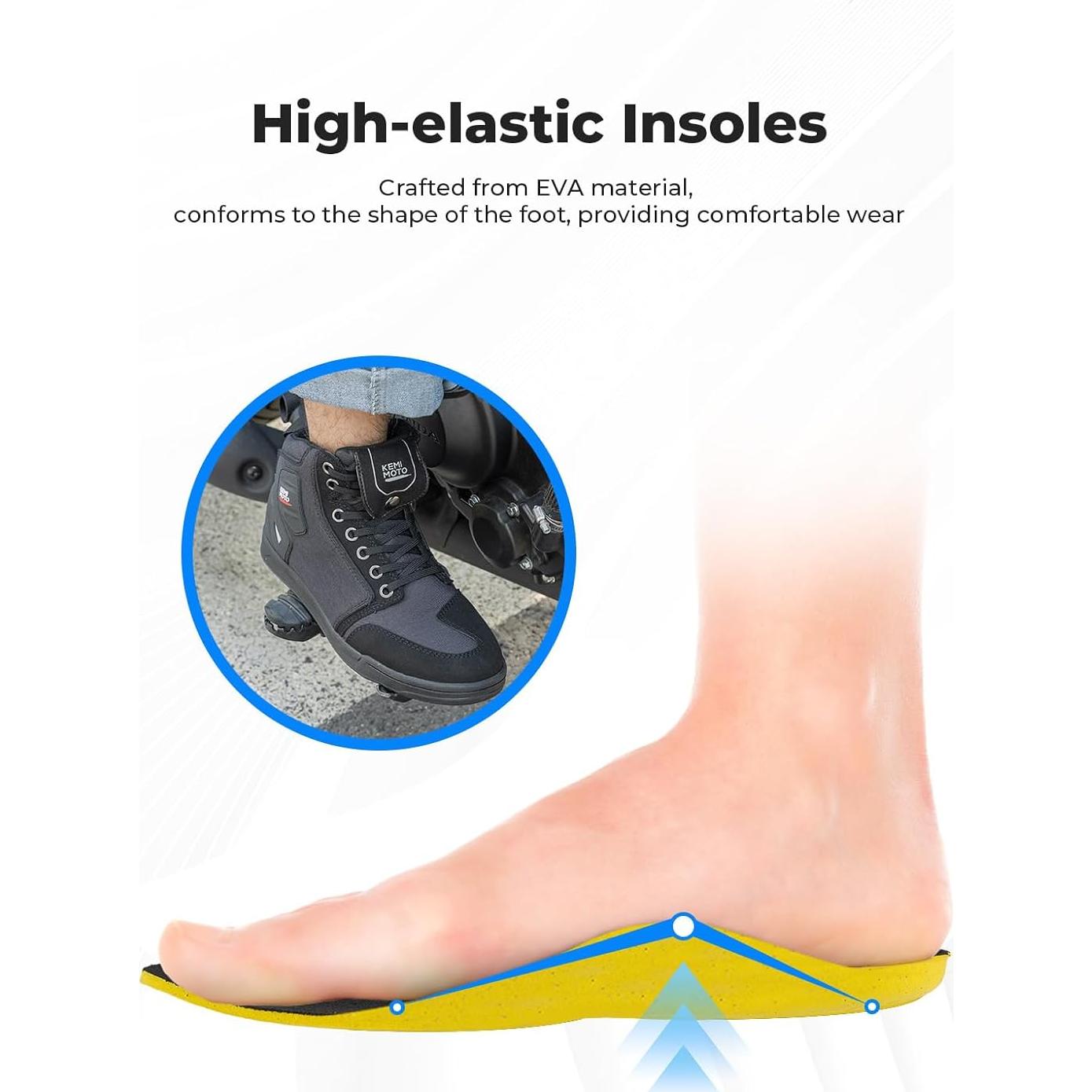 Botas de Motocicleta KEMIMOTO Negras Talla 11 Antideslizantes