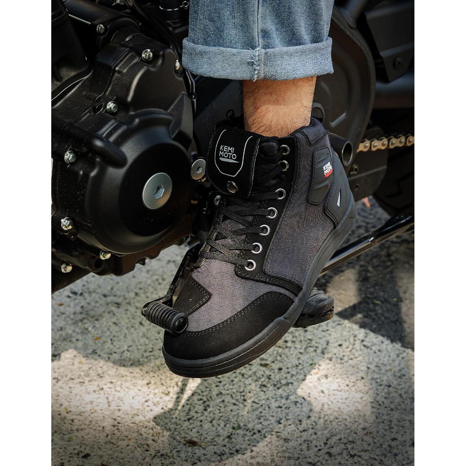 Botas de Motocicleta KEMIMOTO Negras Talla 11 Antideslizantes