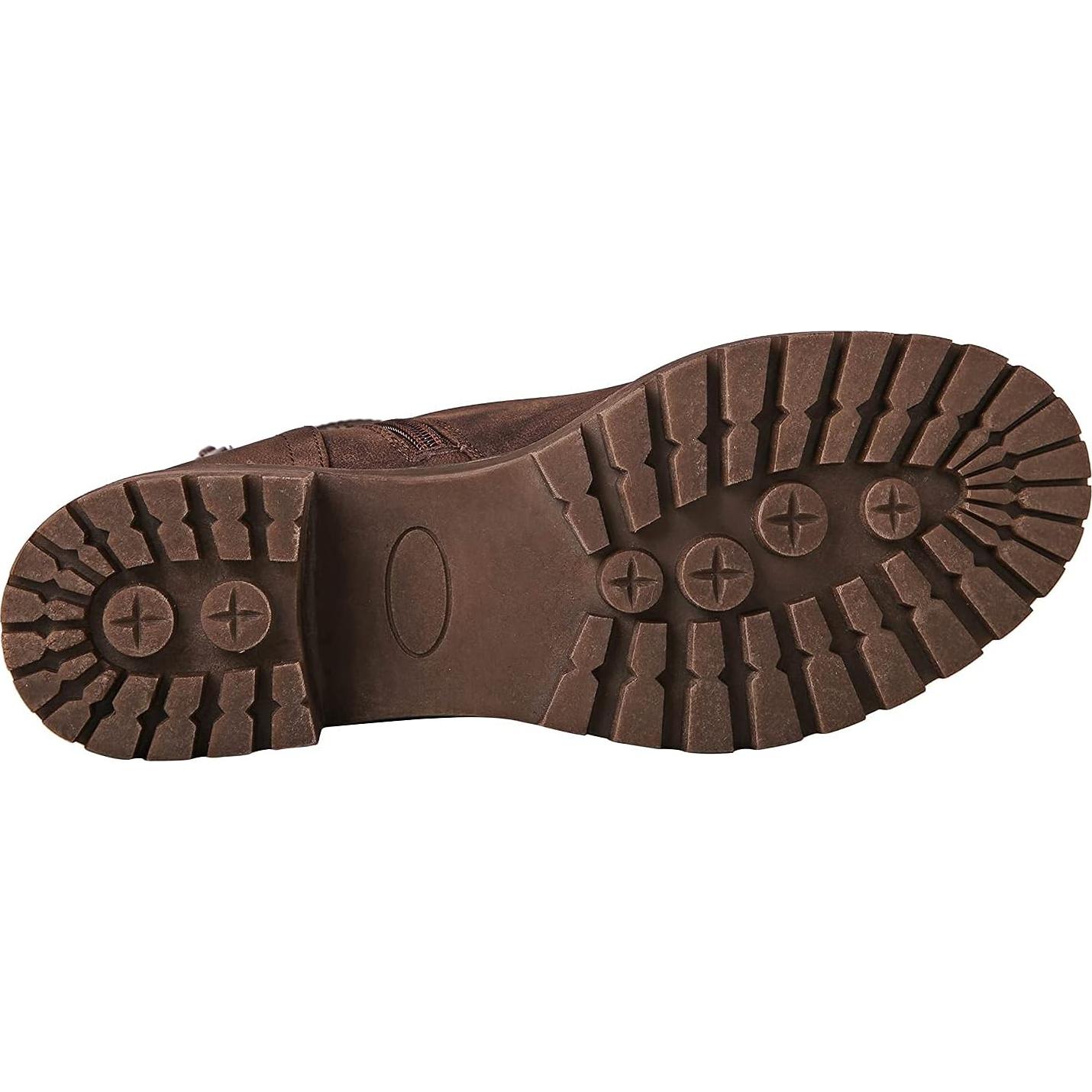 Botas de Motociclista Globalwin para Mujeres - Cuero Vegano Marrón