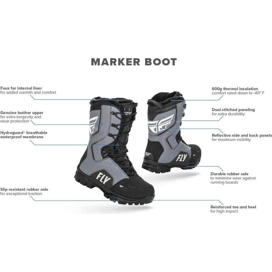 Botas de Nieve Fly Racing Marker 6 Negro/Gris Impermeables