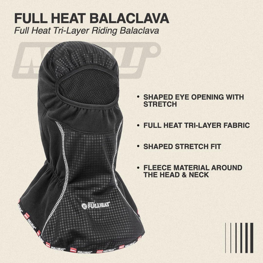 Capa Base de Calor NORU Balaclava Negra para Motocicleta