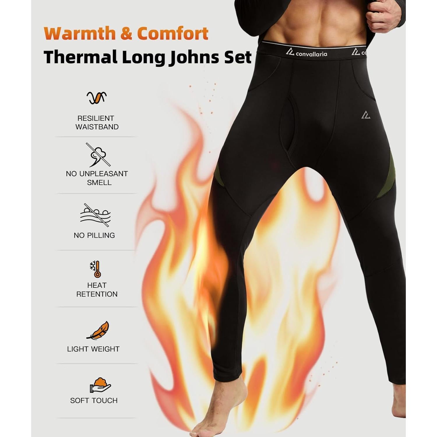 Conjunto Térmico de Ropa Interior para Hombre CL - Mediano, Negro