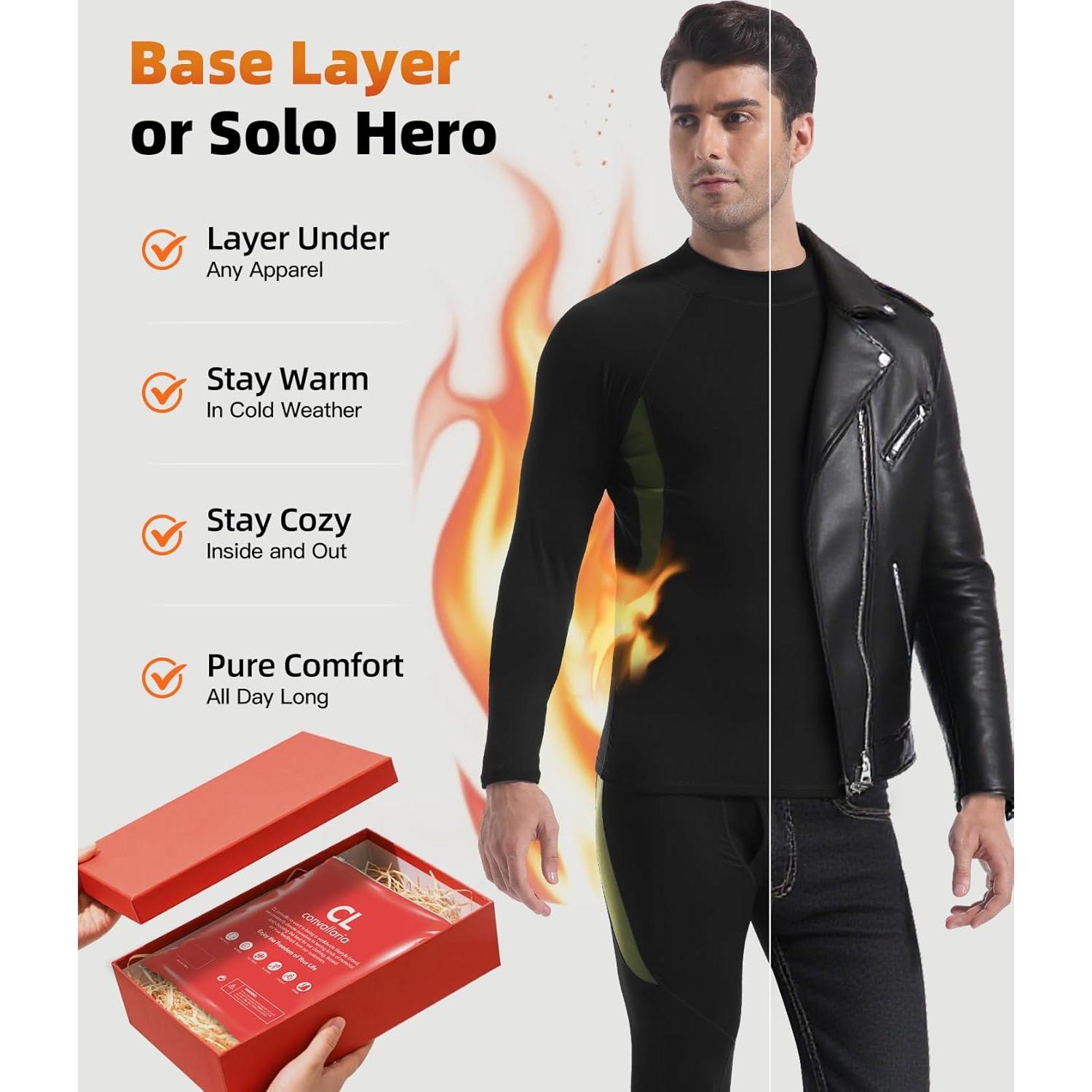 Conjunto Térmico de Ropa Interior para Hombre CL - Mediano, Negro