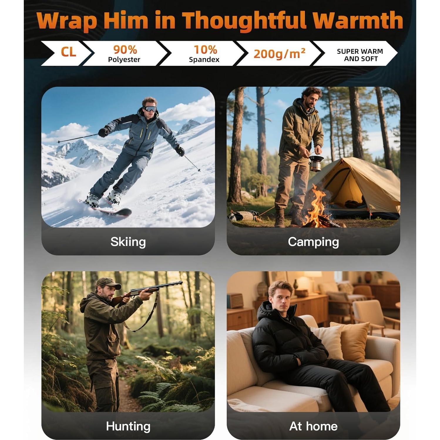 Conjunto Térmico de Ropa Interior para Hombre CL - Mediano, Negro