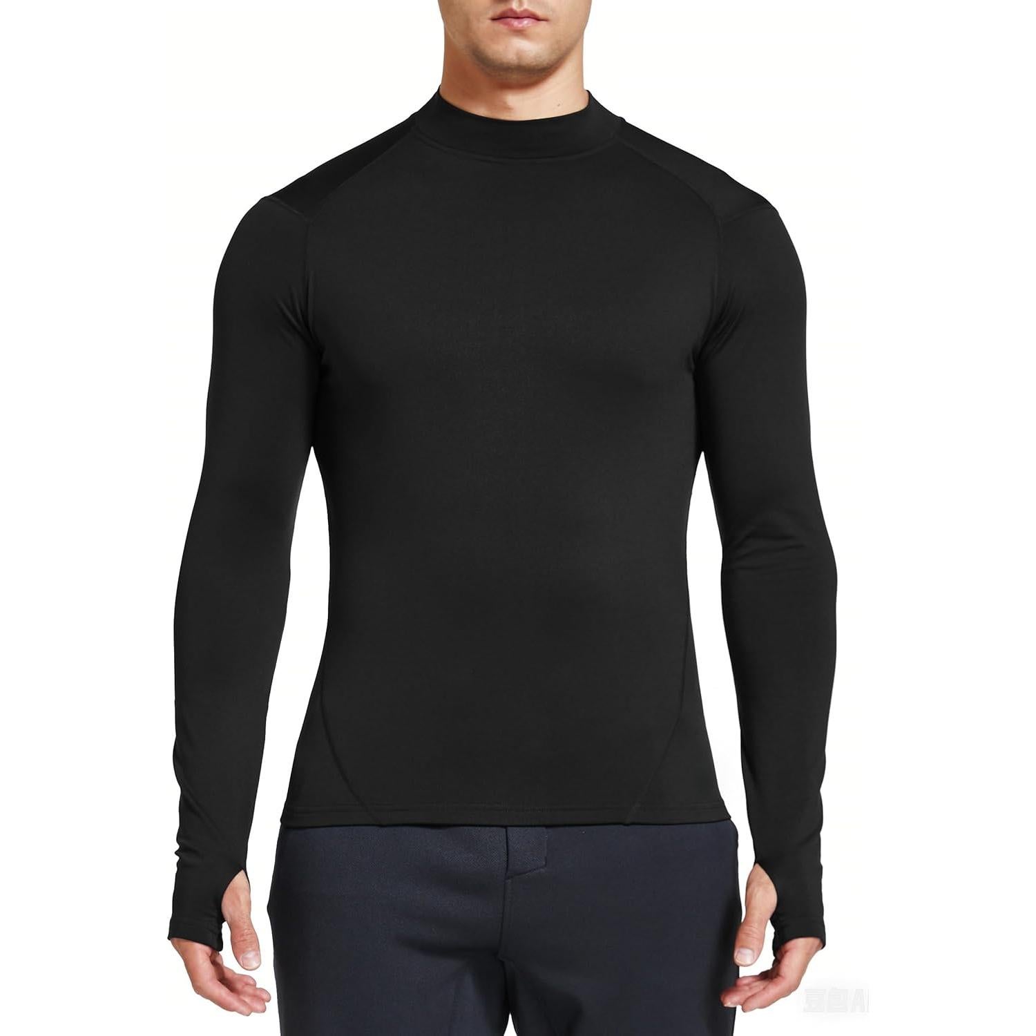 Camiseta Térmica Hombre FitsT4 Forro Polar Negro Mediano