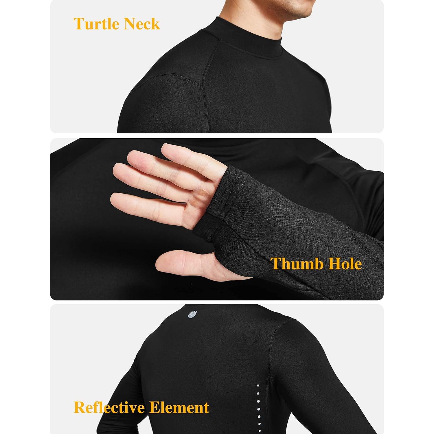 Camiseta Térmica Hombre FitsT4 Forro Polar Negro Mediano