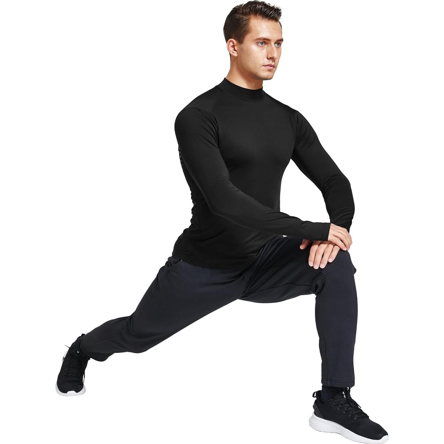 Camiseta Térmica Hombre FitsT4 Forro Polar Negro Mediano