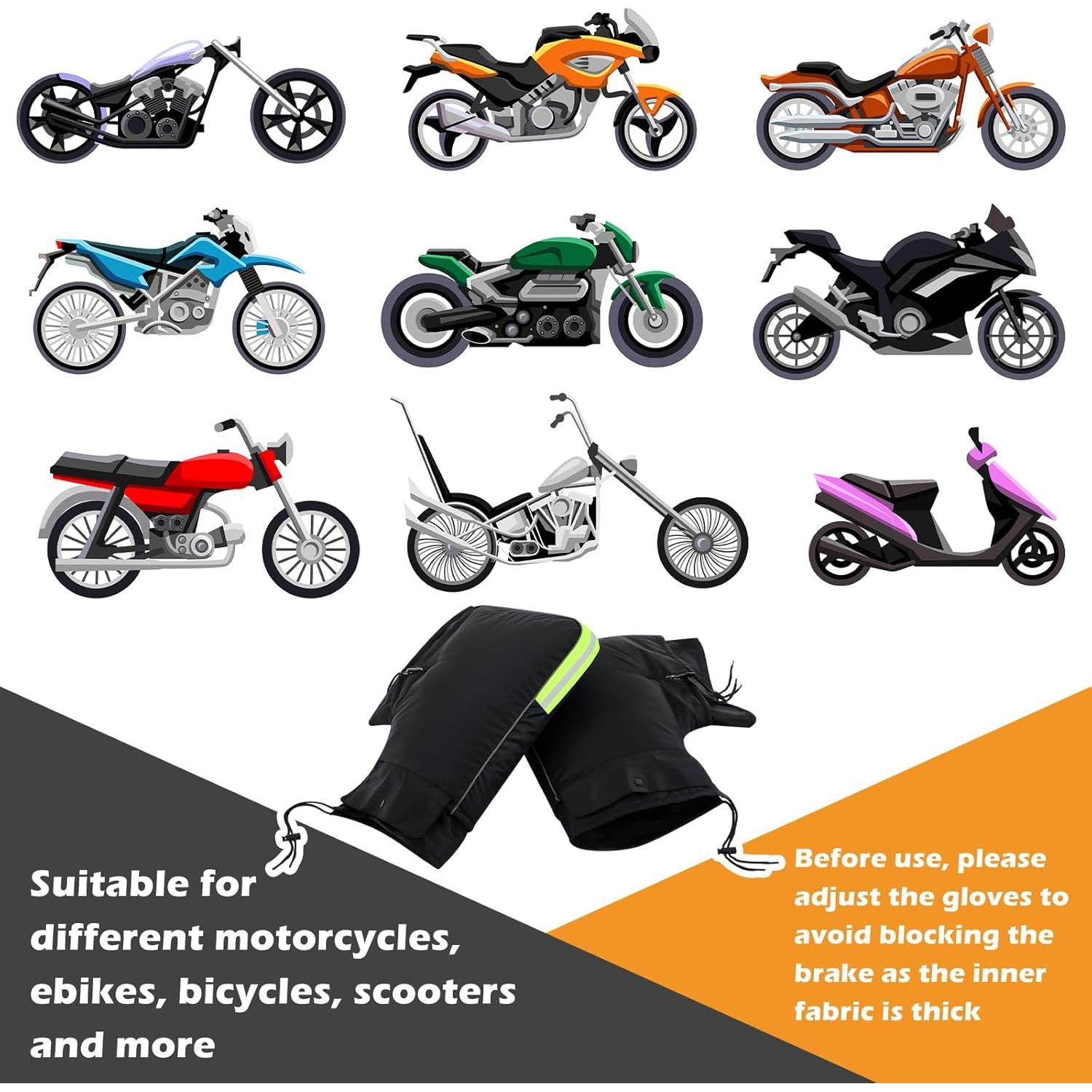 Guantes de Manillar para Motocicleta Hanaive - Impermeables y Calentadores