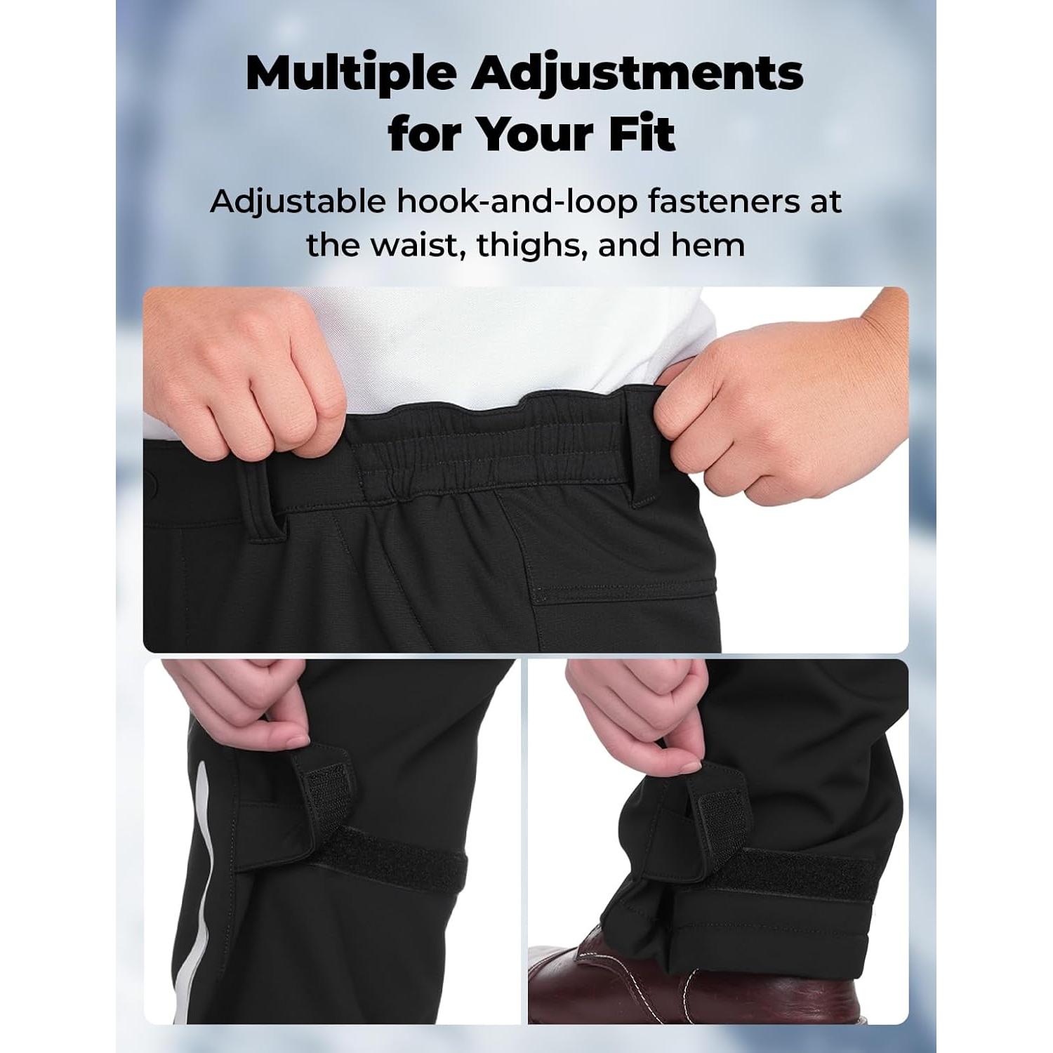 KEMIMOTO Men's Motorcycle Heated Pants, 3-6H Heating Time & ESA Armor - Water-Resistant Riding Pants for Winter, Black