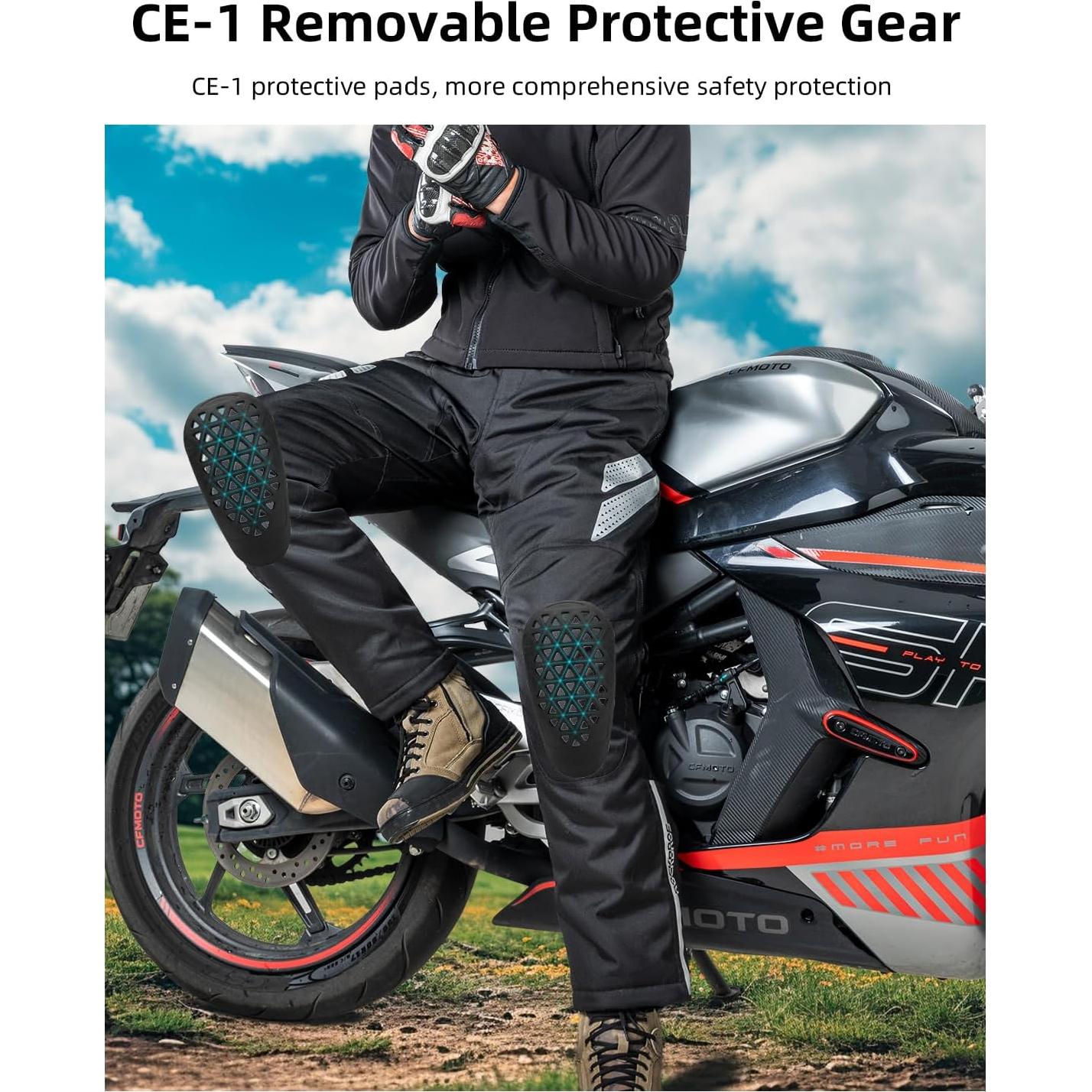 Pantalones de Motocicleta ROCKBROS Invierno CE-1 Negro 33 Regular