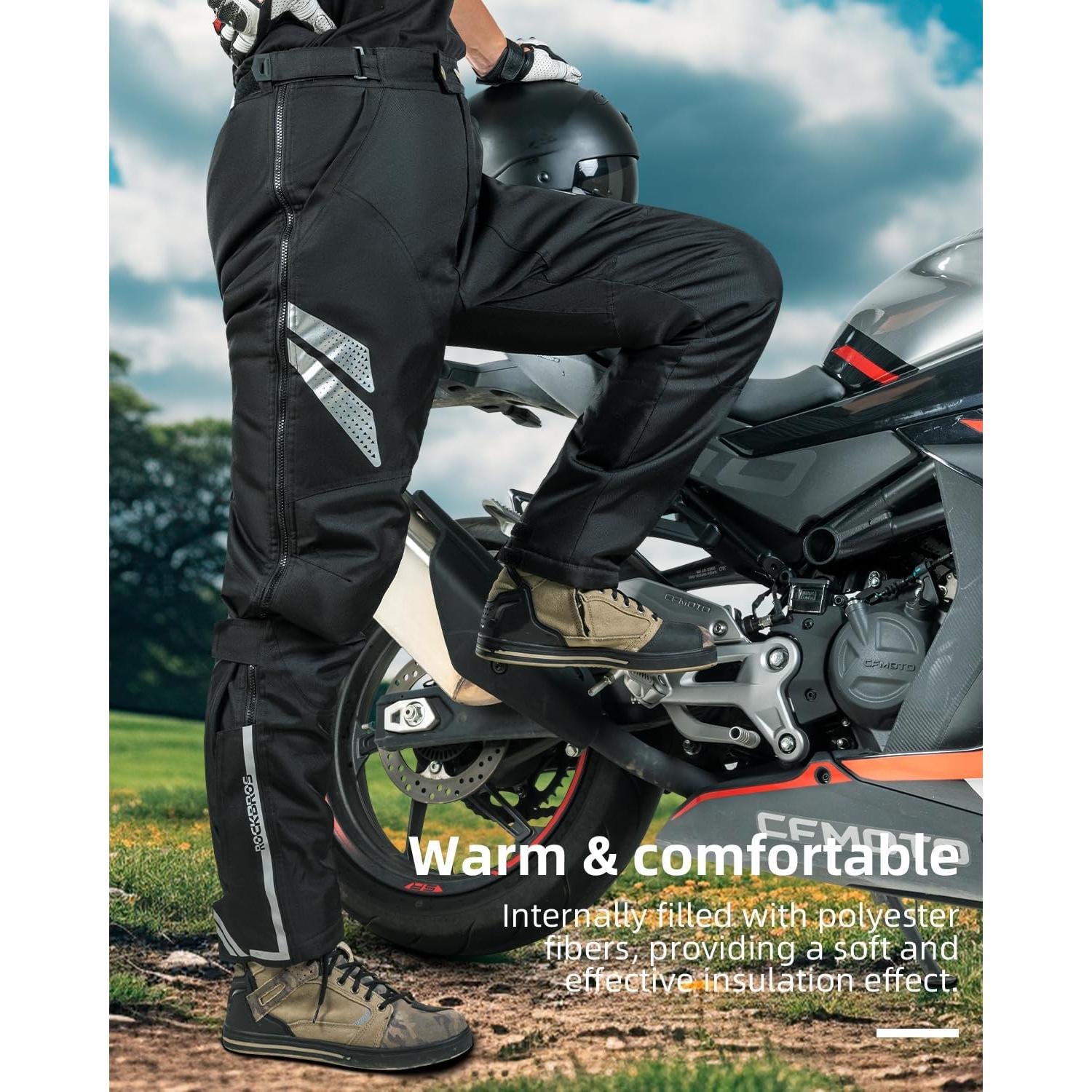 Pantalones de Motocicleta ROCKBROS Invierno CE-1 Negro 33 Regular
