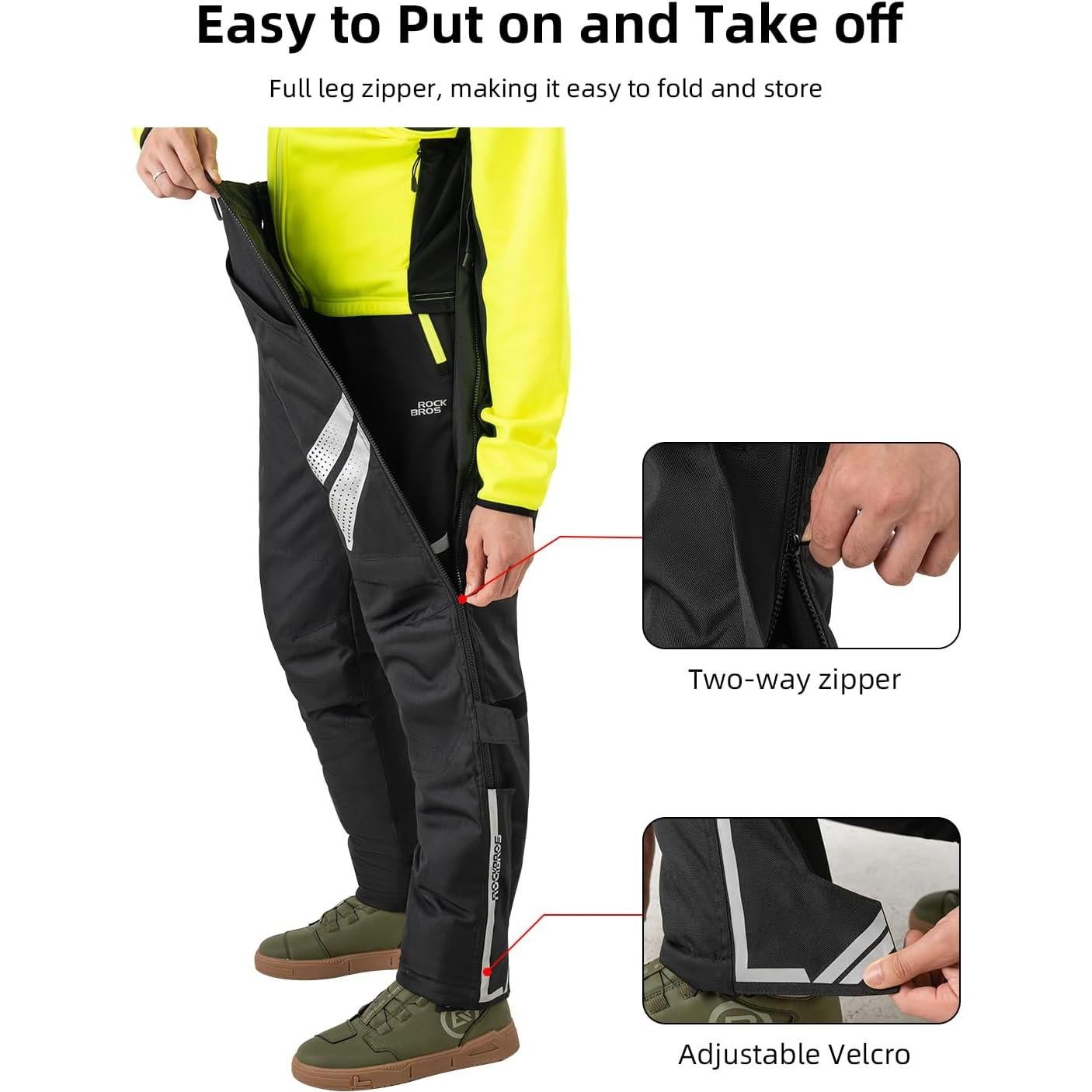 Pantalones de Motocicleta ROCKBROS Invierno CE-1 Negro 33 Regular