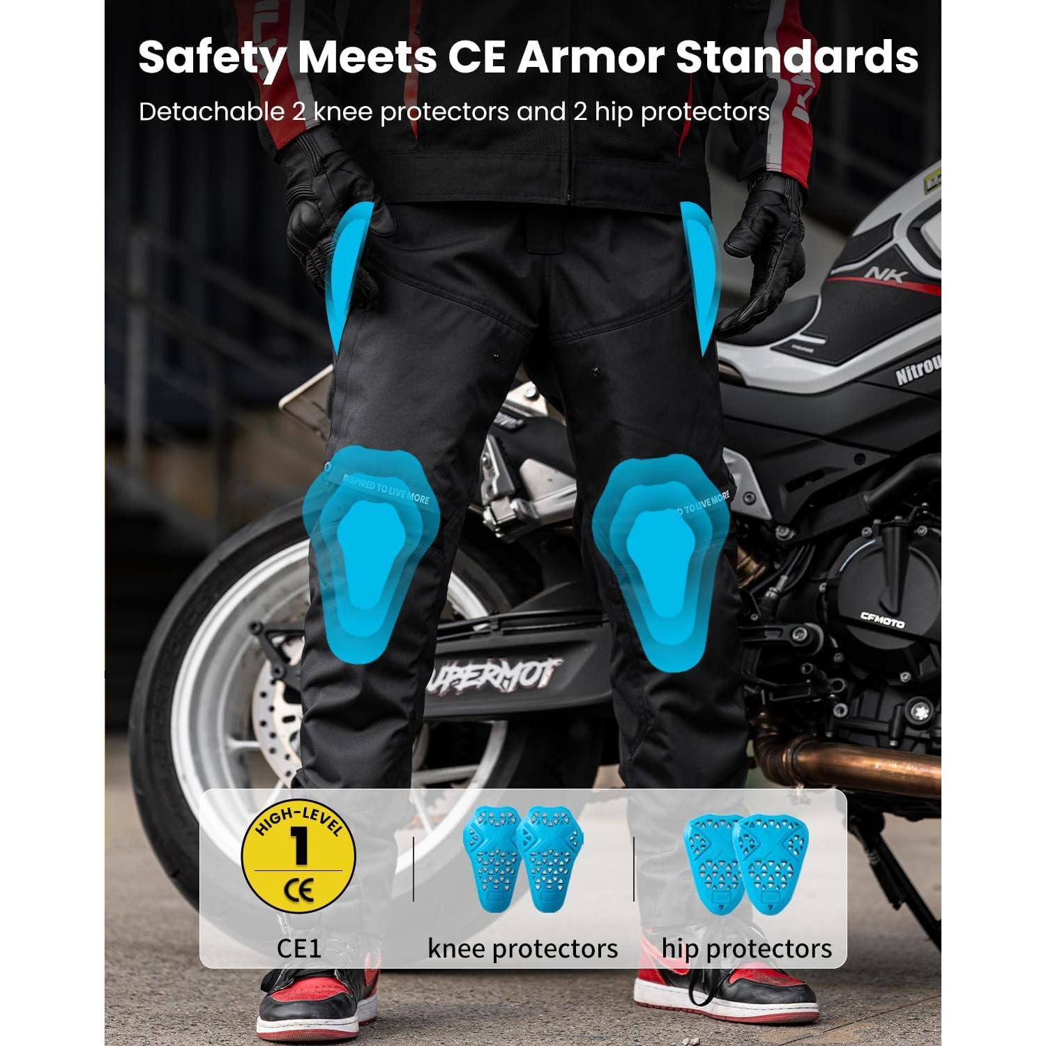Pantalones de Motociclismo ILM P04 CE Armados para Hombre L