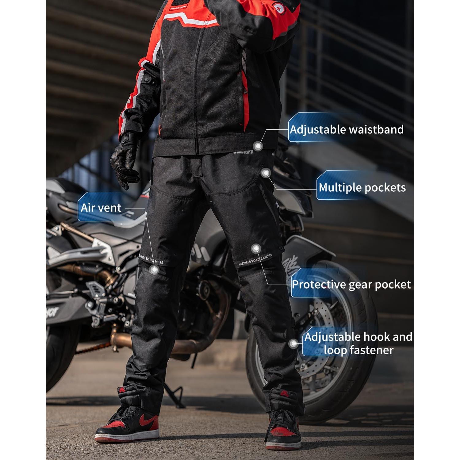Pantalones de Motociclismo ILM P04 CE Armados para Hombre L