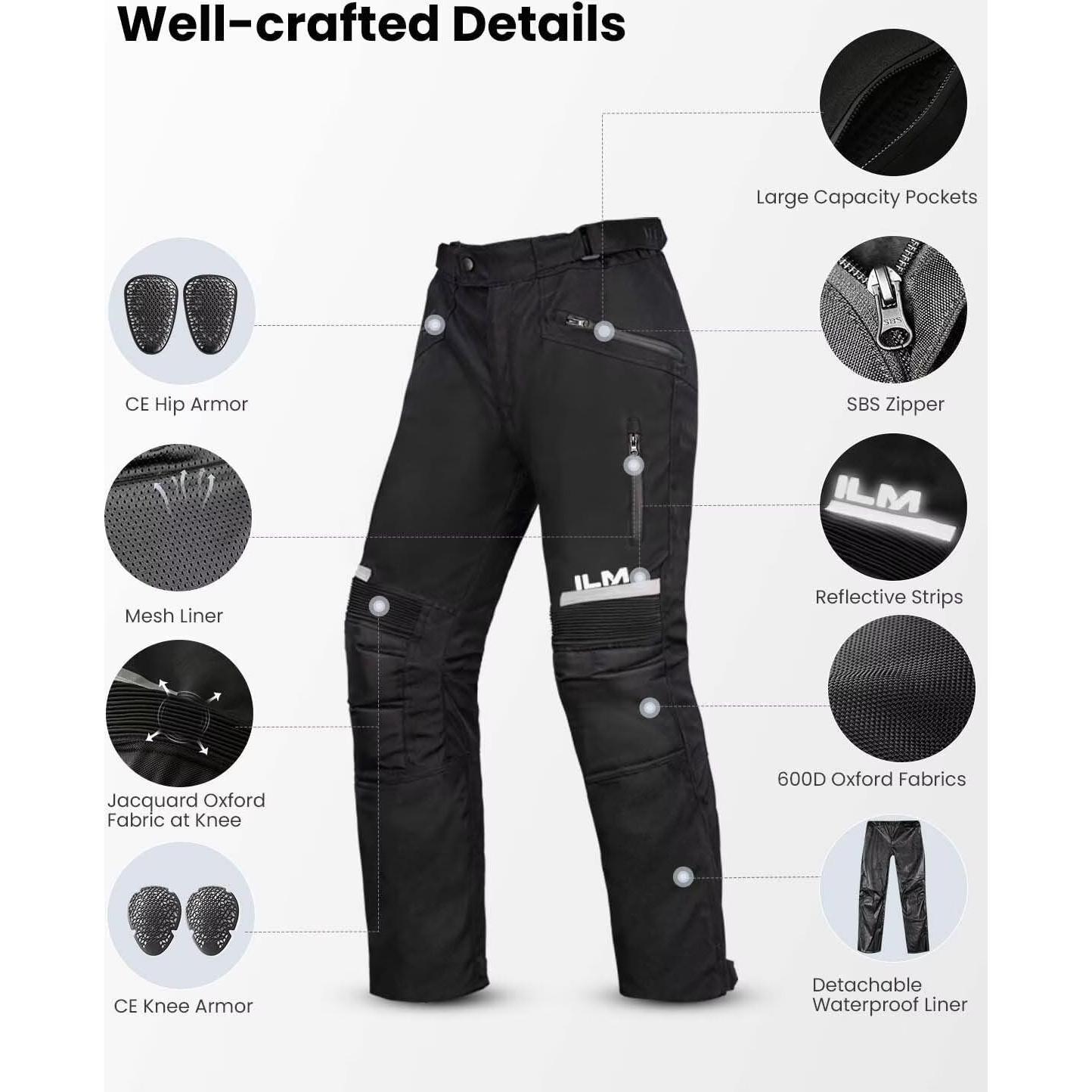 Pantalones de Motocross ILM PO1N Hombre Impermeables CE 32"