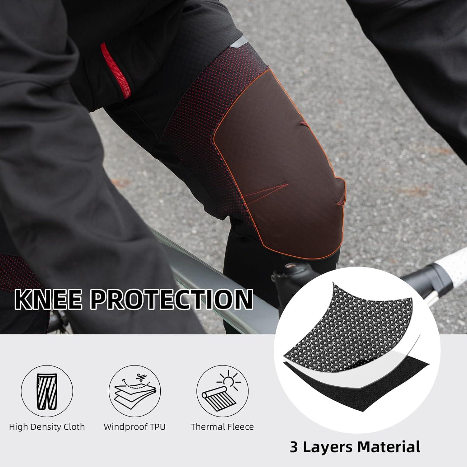 Pantalones de Ciclismo de Invierno ROCKBROS Térmicos XL Negros