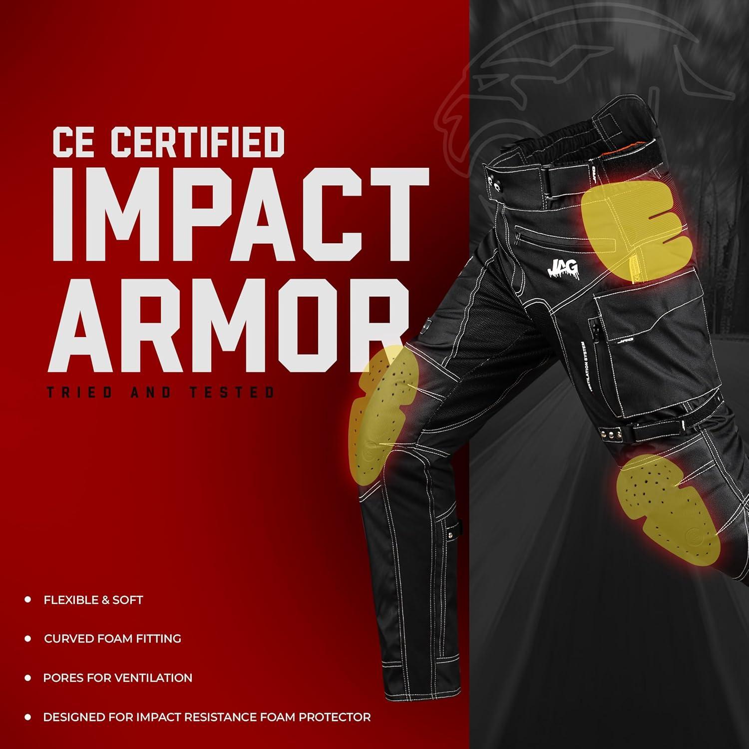 Pantalones de Motocicleta JAG con Protección CE - Negro 32W x 34L
